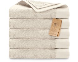 Walra Remade XL Handdoeken 70x140 - set van 5 - Zware kwaliteit 550 g/m2 - Beige Walra Remade XL Handdoeken 70x140 - set van 5 - Zware kwaliteit 550 g/m2 - Beige