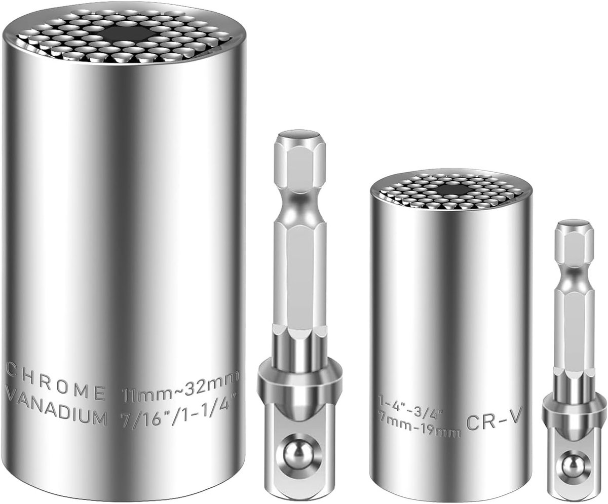 SnelShoppen - 4-delige Universele Steeksleutelset, Multifunctionele Handgereedschap voor Dads, Verjaardagscadeau, 7-19mm & 11-32mm, Hoogwaardige Chrom