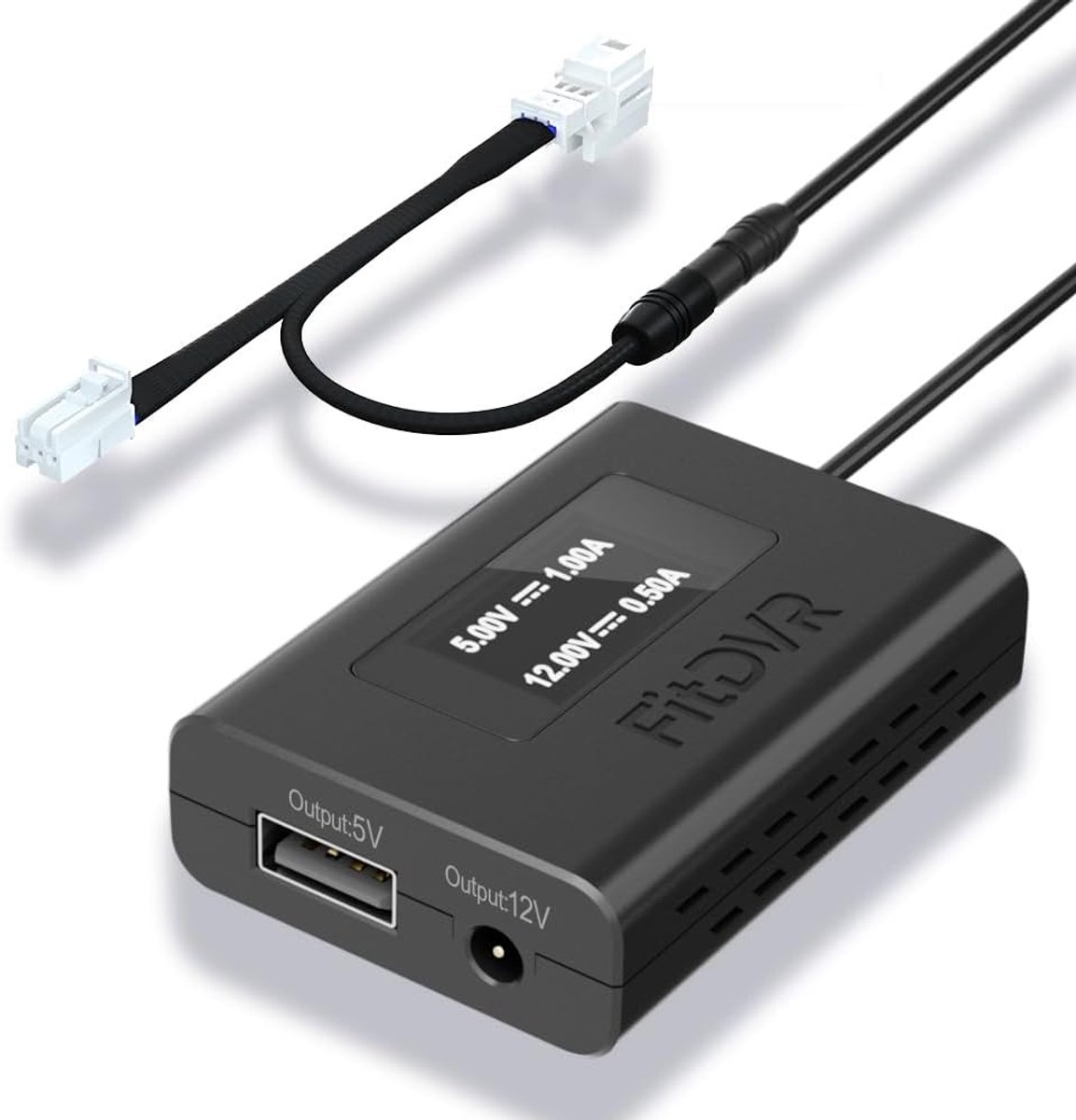 SnelShoppen - Dashcam Power Adapter 3-Pin voor Mercedes-Benz, USB LED Display, Eenvoudig te Installeren, 5V 12V Output voor Achteruitkijkspiegel D3-02