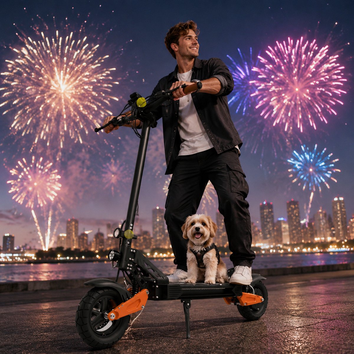 Elektrische step voor volwassenen, 800W motor, 48V 25Ah batterij, 40-50 mijl lange afstand, 11" pneumatische banden, dubbele schokdempers, digitaal scherm, voor volwassenen die werken – foto 5