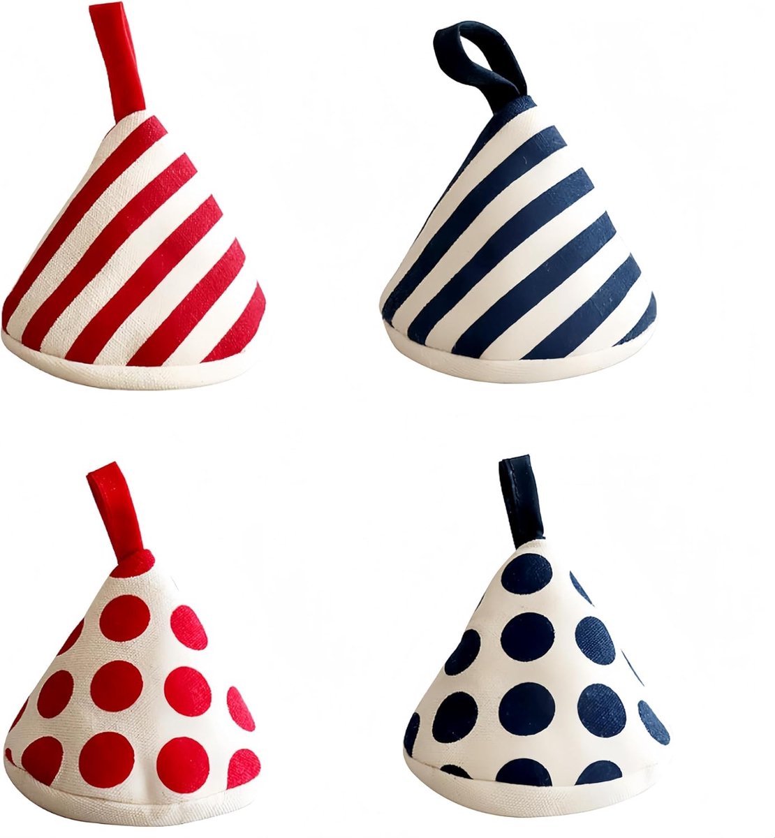 SnelShoppen - Set van 4 Driehoekige Pannengrepen met Hittebescherming - Herbruikbare Katoenen Ovenwanten voor Gietijzeren Pannen, Dutch Oven en Ovenge