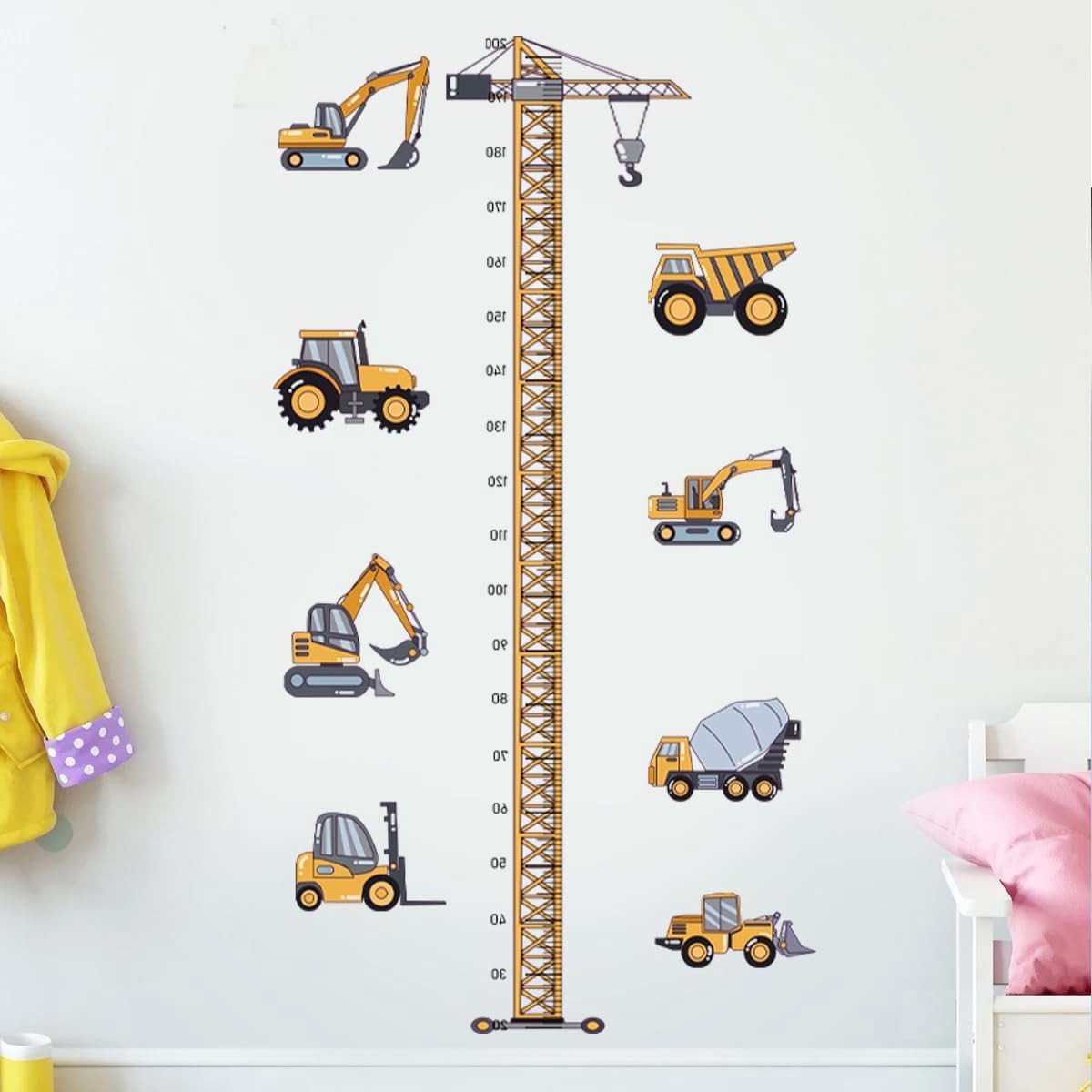 Muurdecoratie voor Kinderkamer met Hoogte Tabel en Boom Motief | Leuke Wandstickers voor Kinderen