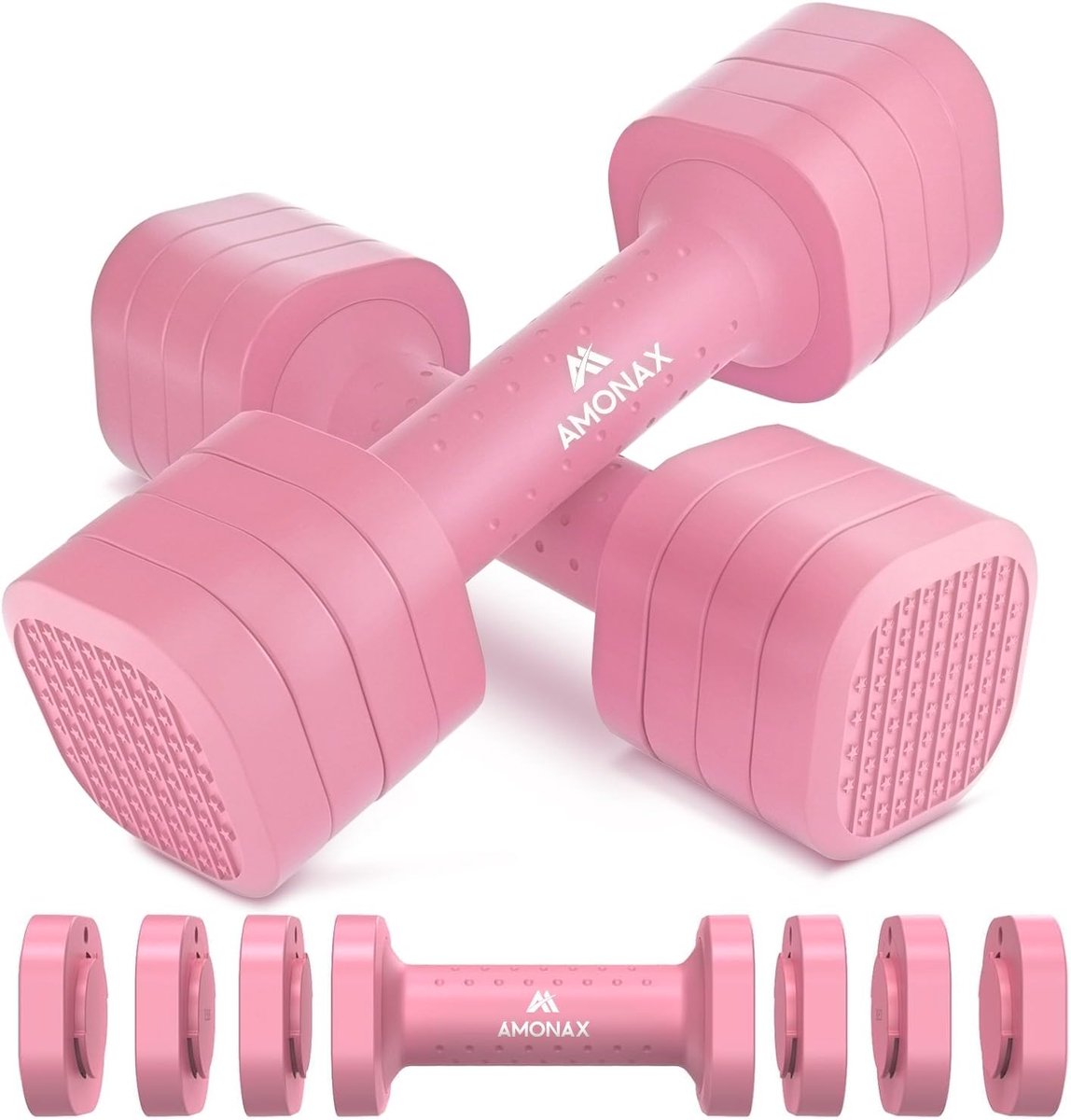 SnelShoppen - Verstelbare Dumbbell Set 1kg/1.5kg/2kg/2.5kg - 4-in-1 Trainingsgewichten voor Thuis Gym - Ideaal voor Mannen en Vrouwen - Handgewichten