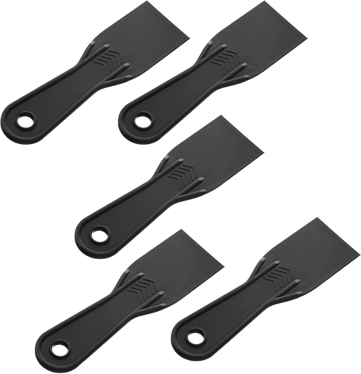 SnelShoppen - 5 Stuks Plastic Spackmes 2 Inch Zwart Flexibele Schrapers voor Taping, Droogwand, Muur Schrapen, Spackelen en Reparatie