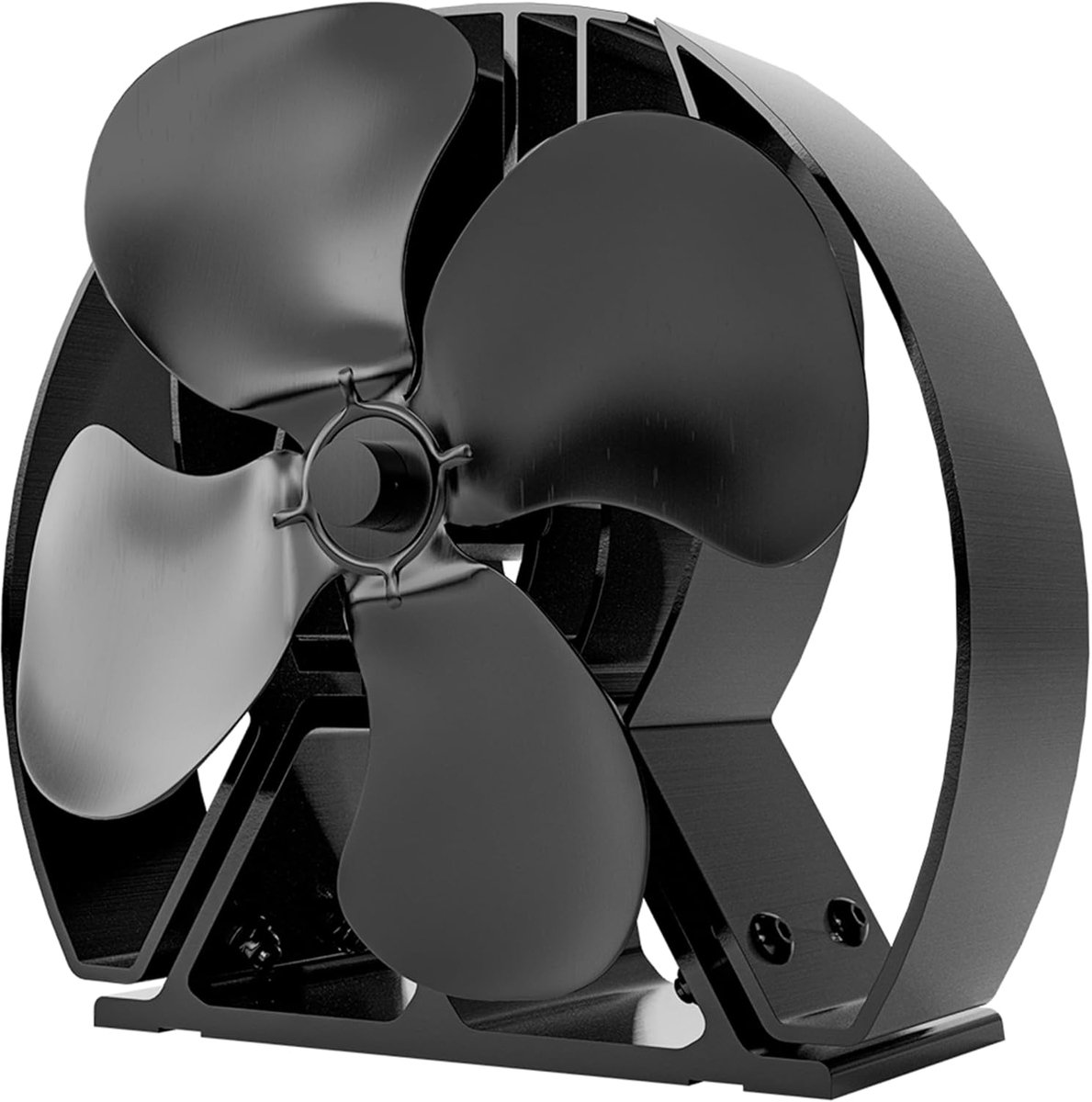 SnelShoppen - Geavanceerde Houtkachel Ventilator - Krachtige 4-Blade Design voor Efficiënte Warmte Circulatie in Houtkachels en Open Haarden - Zwart e
