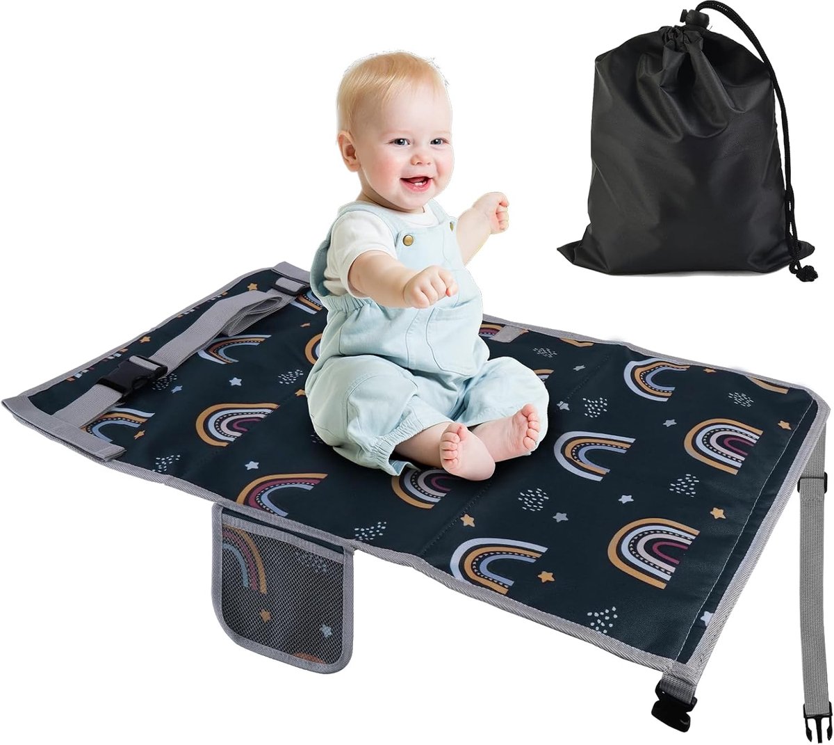 SnelShoppen - Kinderen Voetsteun Vliegtuig 76 x 44,5 cm Opvouwbare Verlenging Kinderzitplaats voor Vliegtuig, Voetsteun voor Vliegtuig, Hangmat voor V