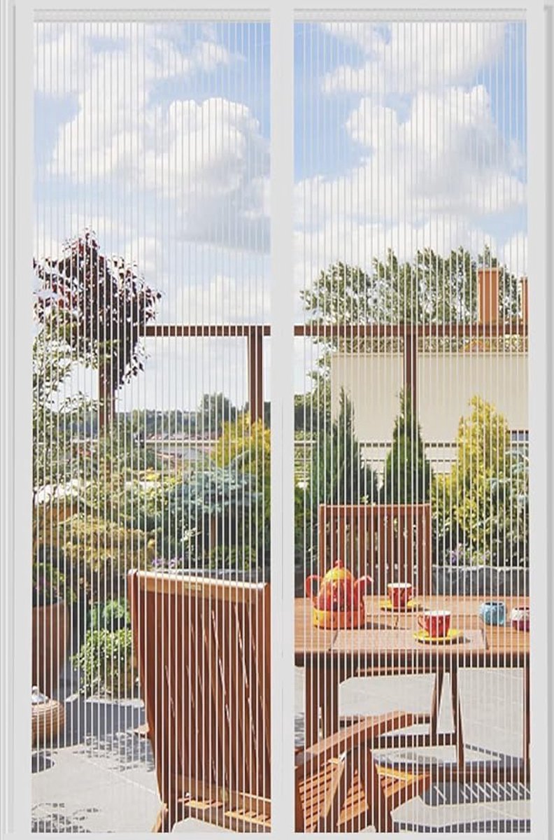 Magnetisch Horre Deur Raam - Anti-Vliegen Gordijn voor Deur - Insectengaas Gordijn - Magnetische Horre Schuifpui - Zonder Boren - 120 x 210cm - Wit