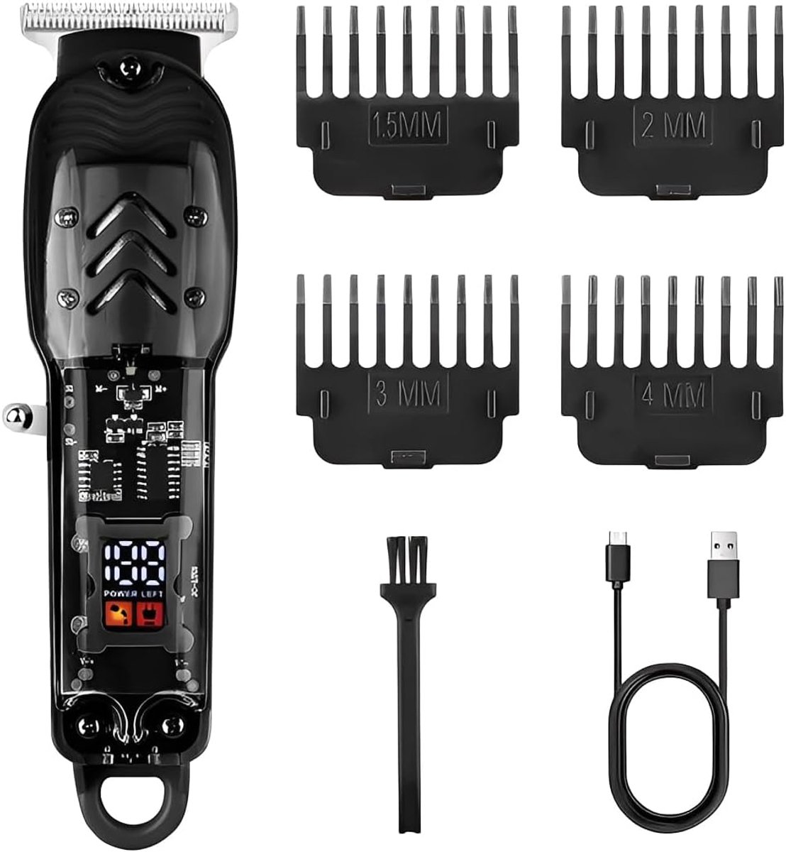 SnelShoppen - Professionele Haartrimmer voor Mannen - Haarclipper, Baardtrimmer, Precisietrimmer - Roestvrijstalen Bladen - Multifunctioneel - Ideaal
