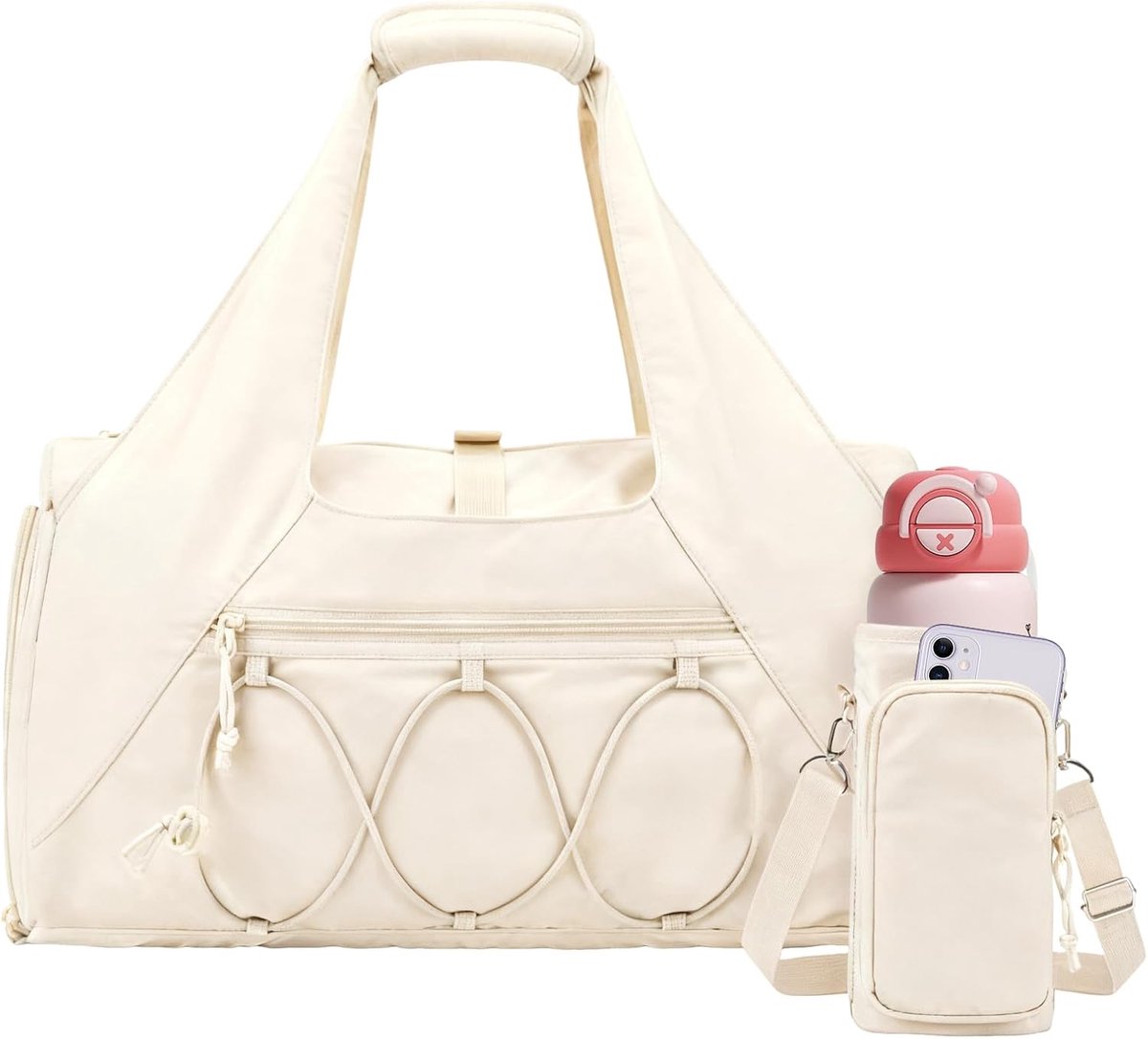 SnelShoppen - Vrouwen Sporttas, Lichtgewicht Reisbagage met Schoencompartiment, Weekendtas met Vochtige Zak, Workout Yoga Tas, Waterdichte Reisbagage
