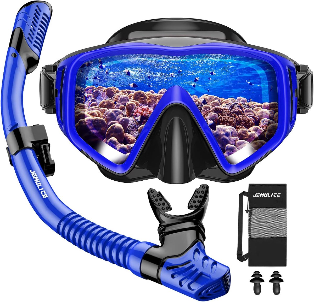 Thijox - JEMULICE Snorkelset voor Volwassenen en Kinderen - Veilig en Comfortabel - Duikbril met Anti-Fog en Snorkel met Gemakkelijk Ademhalen - Ideaa