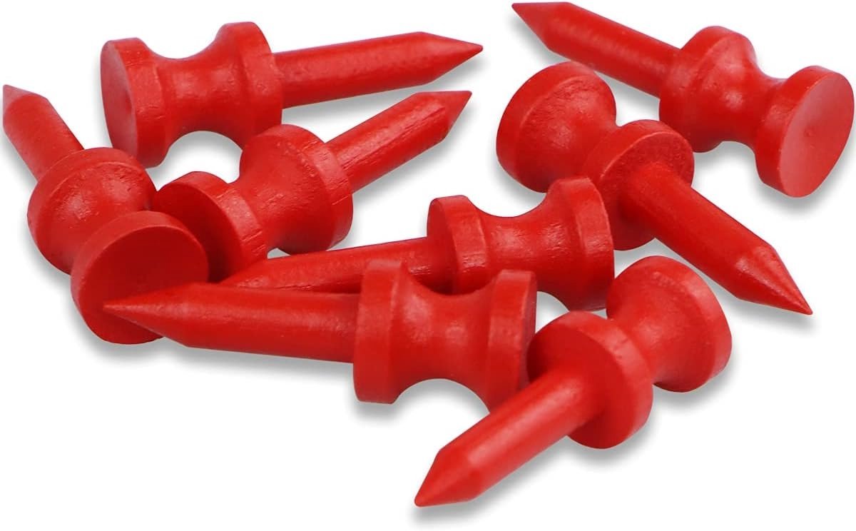 Biologische Golf Tees 32MM in Rood - 100 Stuks Duurzaam en Afbreekbaar zonder Plastic