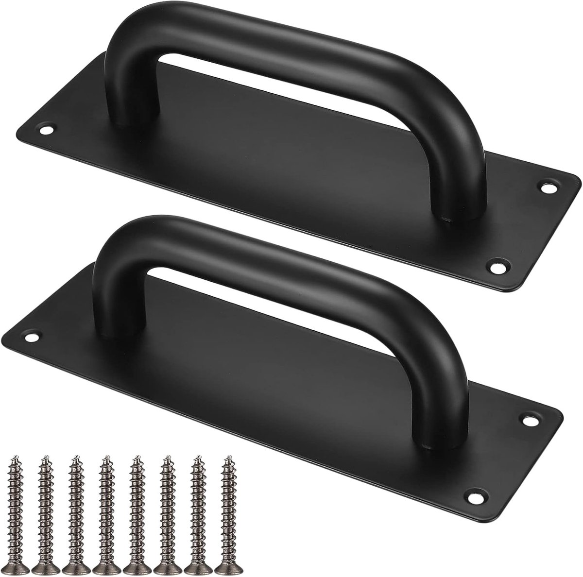 SnelShoppen - RVS Schuifdeurhandgrepen met Achterplaat, Duurzame Deurknoppen voor Toilet en Kast, 200 x 65mm, Corrosiebestendig en Eenvoudig te Instal