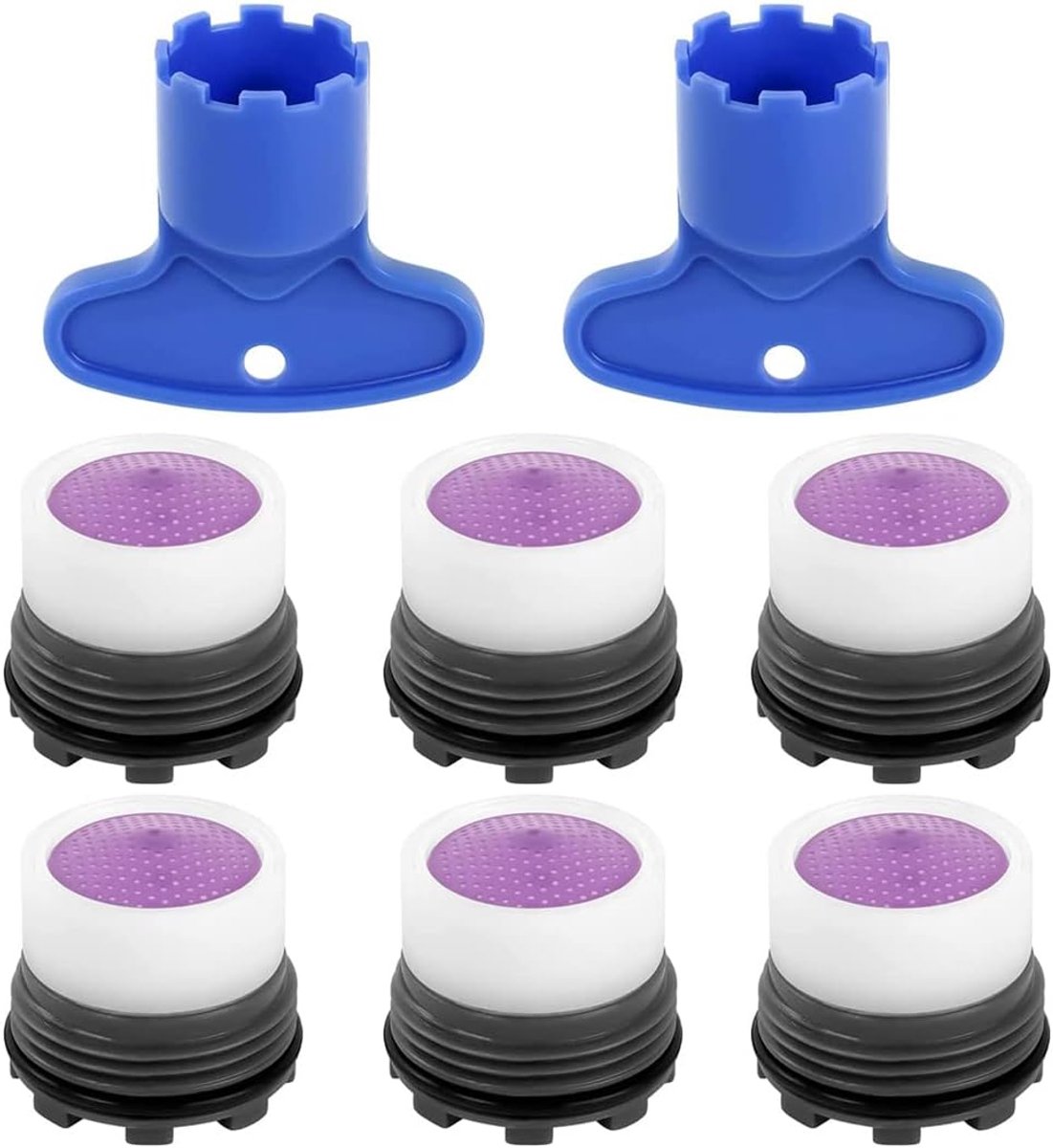 SnelShoppen - 6 Stuks Faucet Aerator M16 met 2 Sleutels - Waterbesparende Kraanfilter voor