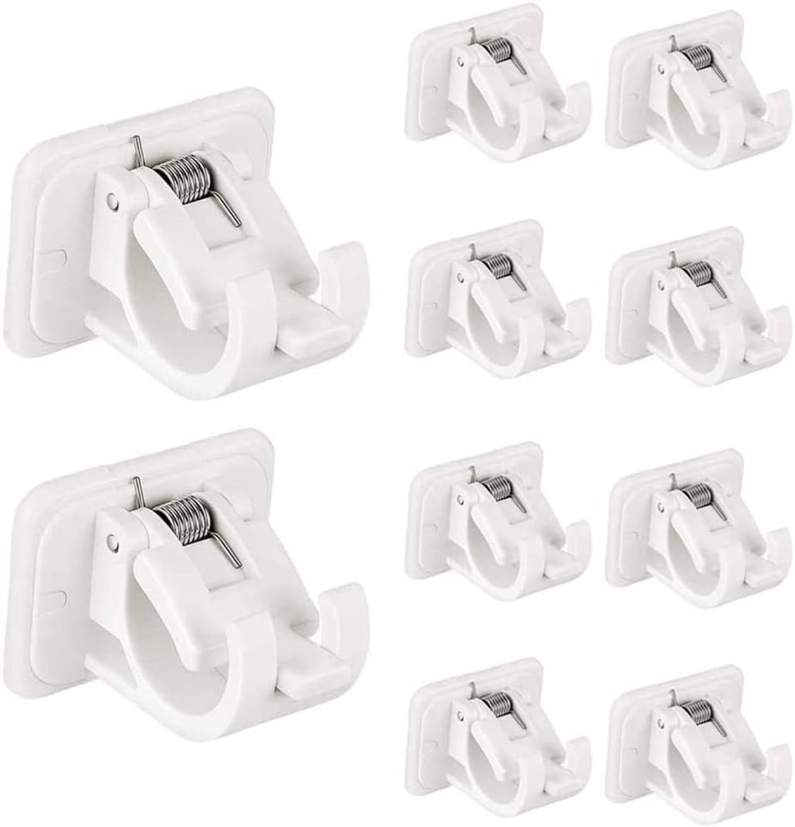 10 Stuks Zelfklevende Gordijnroede Houders, Ideaal voor Woonkamer, Slaapkamer en Badkamer,