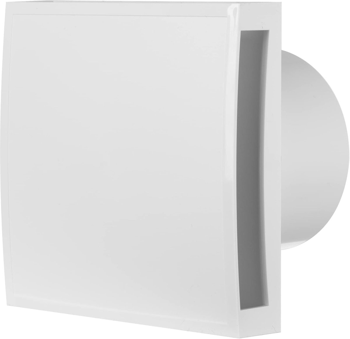 SnelShoppen - Badkamer Ventilator 100 mm met Witte Front - Ventilatie voor Badkamer en Toilet - Energiebesparend en UV-bestendig ABS Plastic