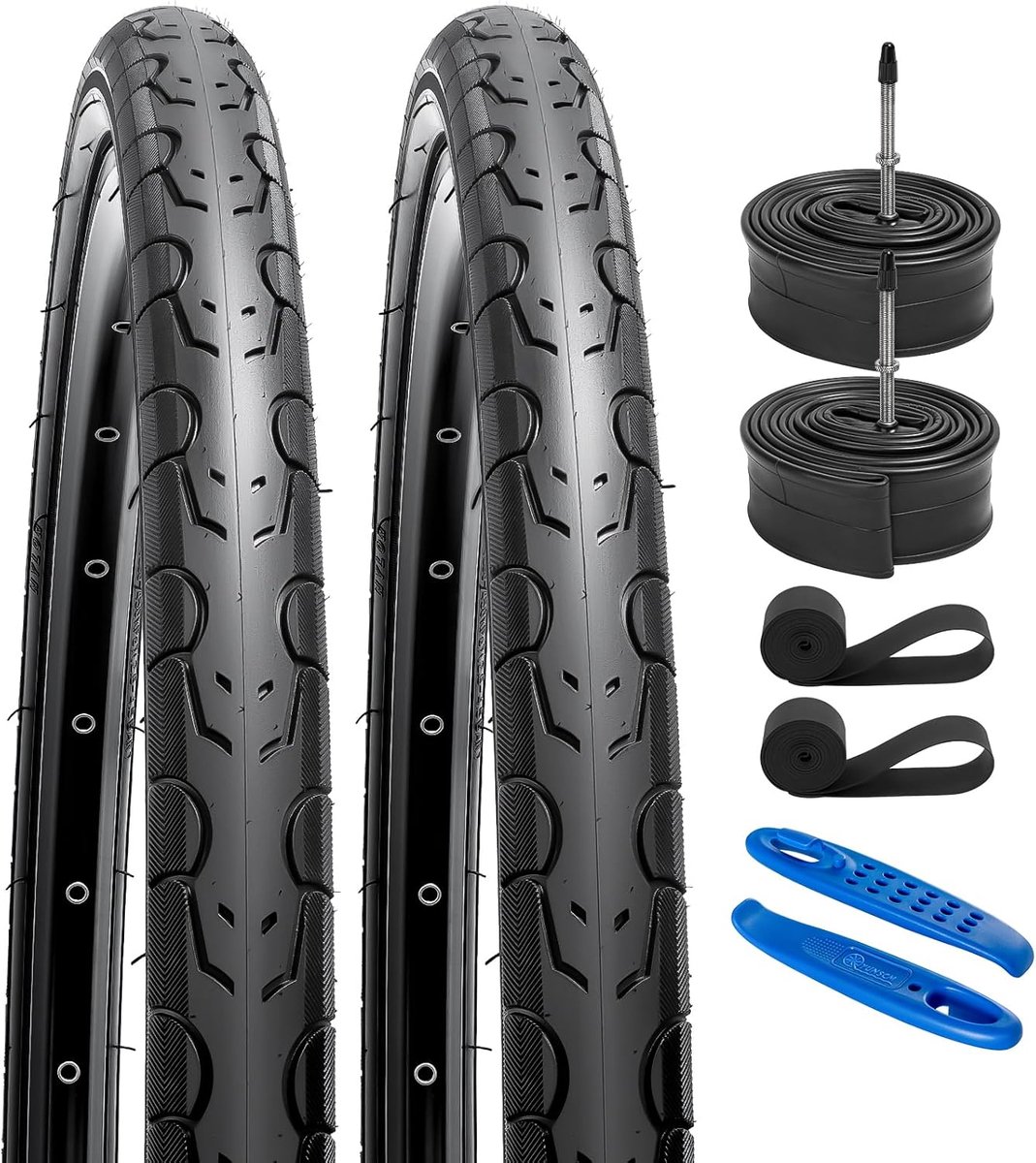 SnelShoppen - 2-PCS 700C Fietskettingen en Binnenbanden 700x28C/28-622 - Ideaal voor Racefietsen, Hoge Grip, Duurzaam, Presta Ventiel, Geschikt voor 7