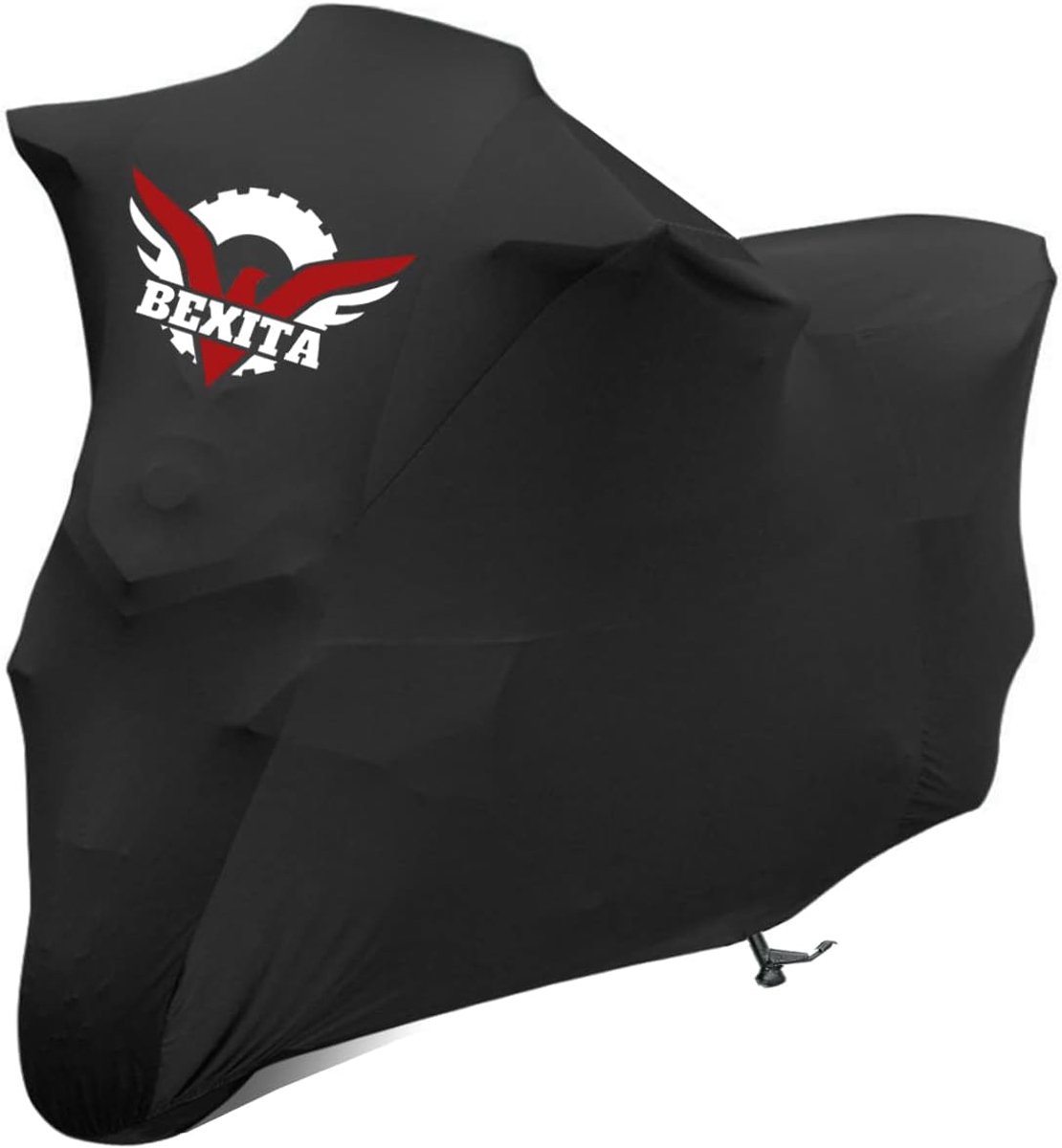 SnelShoppen - Motorfiets Cover Binnen Elastisch Ademend Zacht Rekbaar Stof Scooter Cover voor Binnenstofhoes Geschikt voor Motorfietsen (XXXL, Zwart)