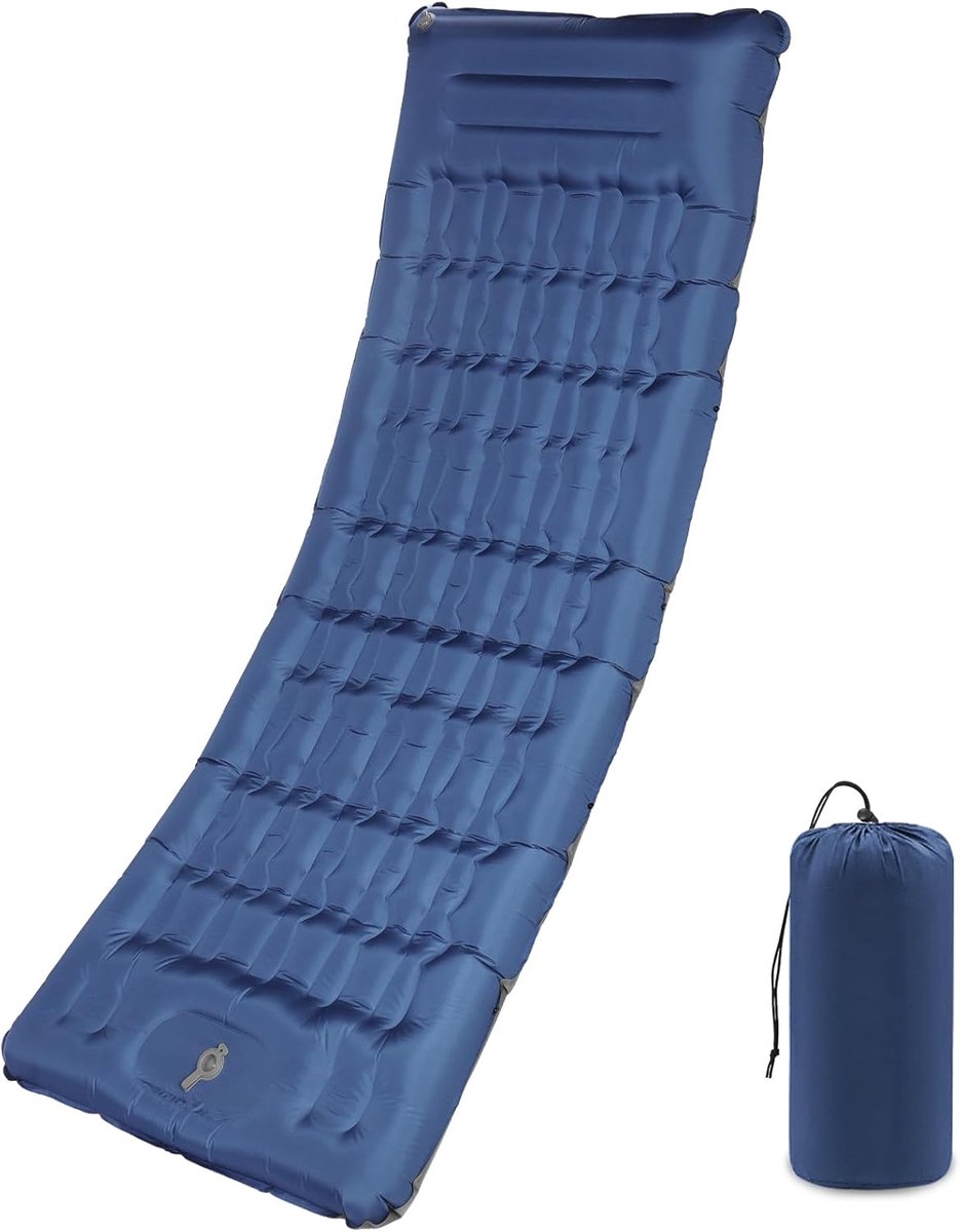 SnelShoppen - Camping Slaapmat met Kussen: Extra Dikke 4.7 Inch Ultralight Zelfopblazende Luchtmatras, Comfortabele Inflatable Slaapmat met Voetpomp v