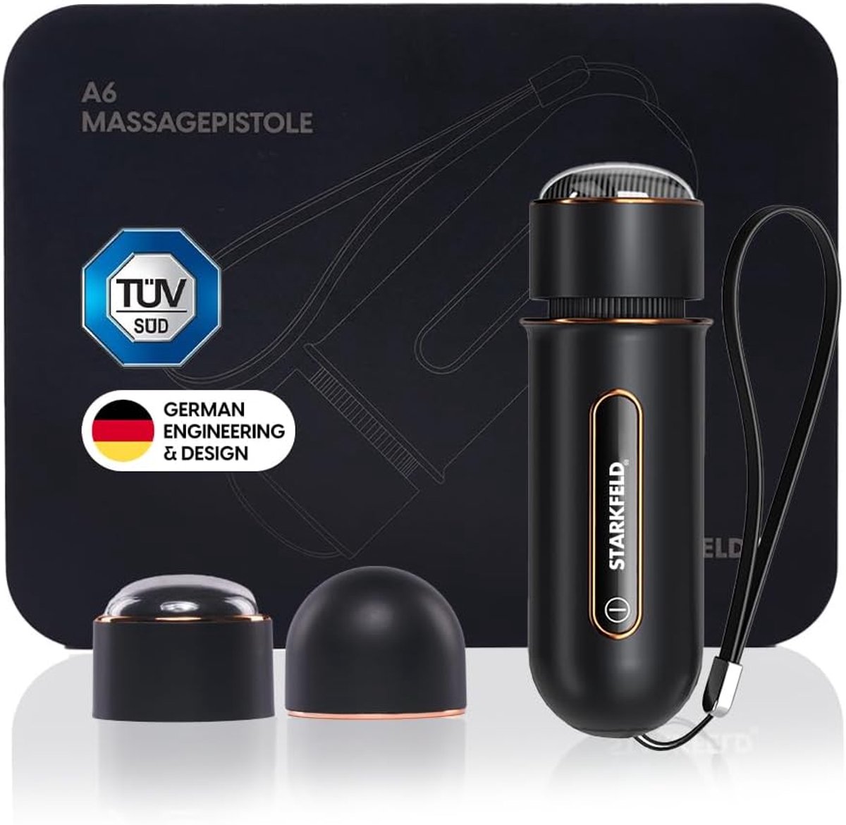 SnelShoppen - Mini Massage Gun - Compact Deep Tissue Massageapparaat - Stil & Krachtig - 2 Opzetstukken - Ultra Licht & Draagbaar - Elegant Ontwerp -