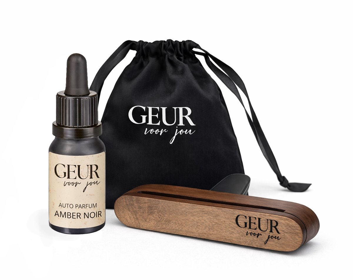 Geur voor Jou Amber Noir - Autoparfum 10 ml - Navulbaar - Dashboard Luchtverfrisser - 100% Natuurlijke Parfumolie