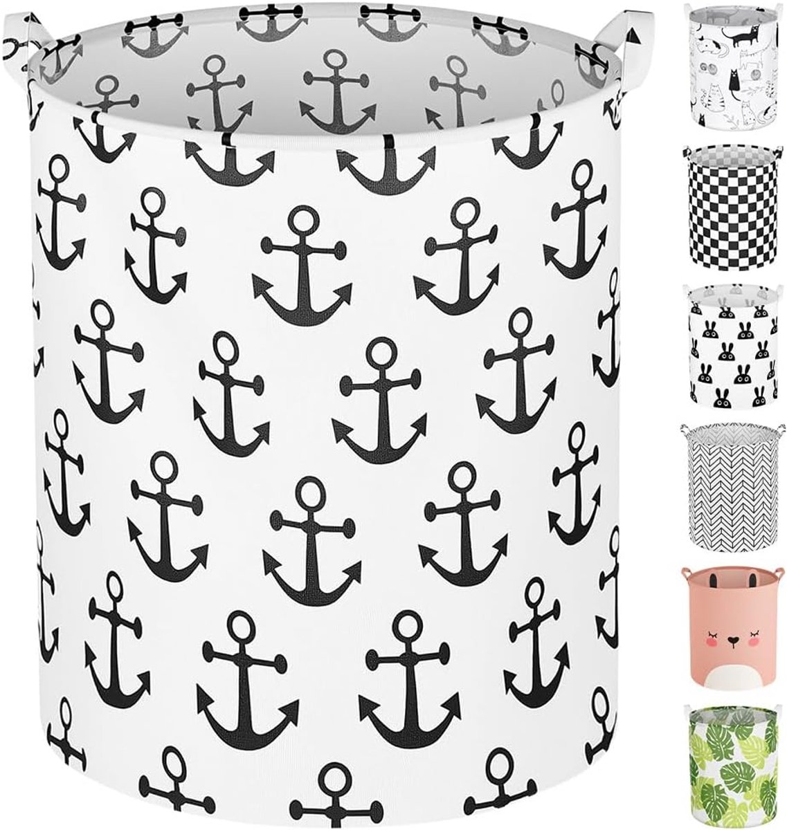 SnelShoppen - Vouwbare Wasmand - Grote Waterdichte Cylindrische Wasmand met Handvat - Ideaal voor Kleding, Bedlinnen, Speelgoed - Perfect voor Badkame