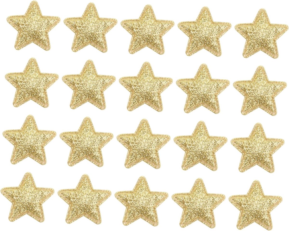 SnelShoppen - 100 Stuks Pentagram Patches - Ster Decoratie - Sequins Appliqués - Gouden Ster Patches voor Kleding - Stof Versieringen voor Feest en Cr