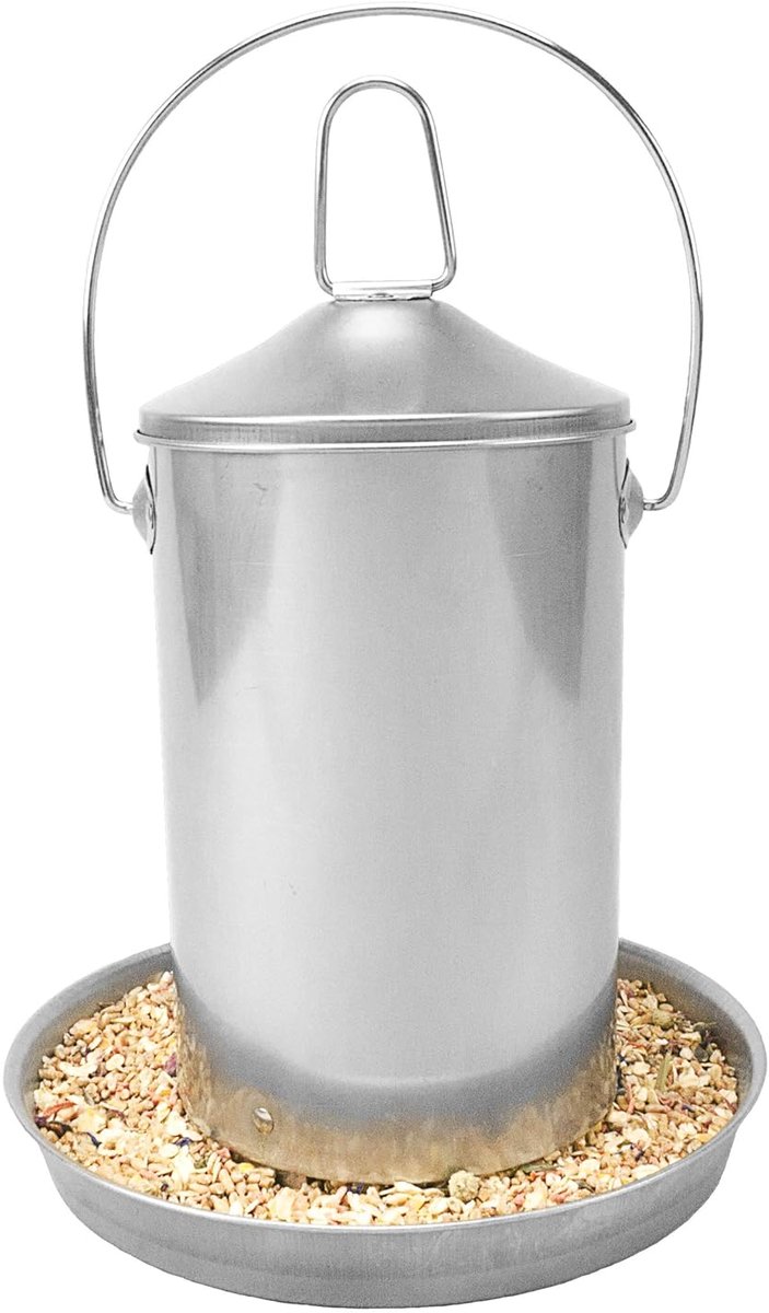 SnelShoppen - Sterico Kippen en Pluimvee Voederbakken, 304 Rvs, BPA-vrij, Veilig, Hangend en Vast, Voeder Dispenser, 3 kg Capaciteit, Perfect voor Tui