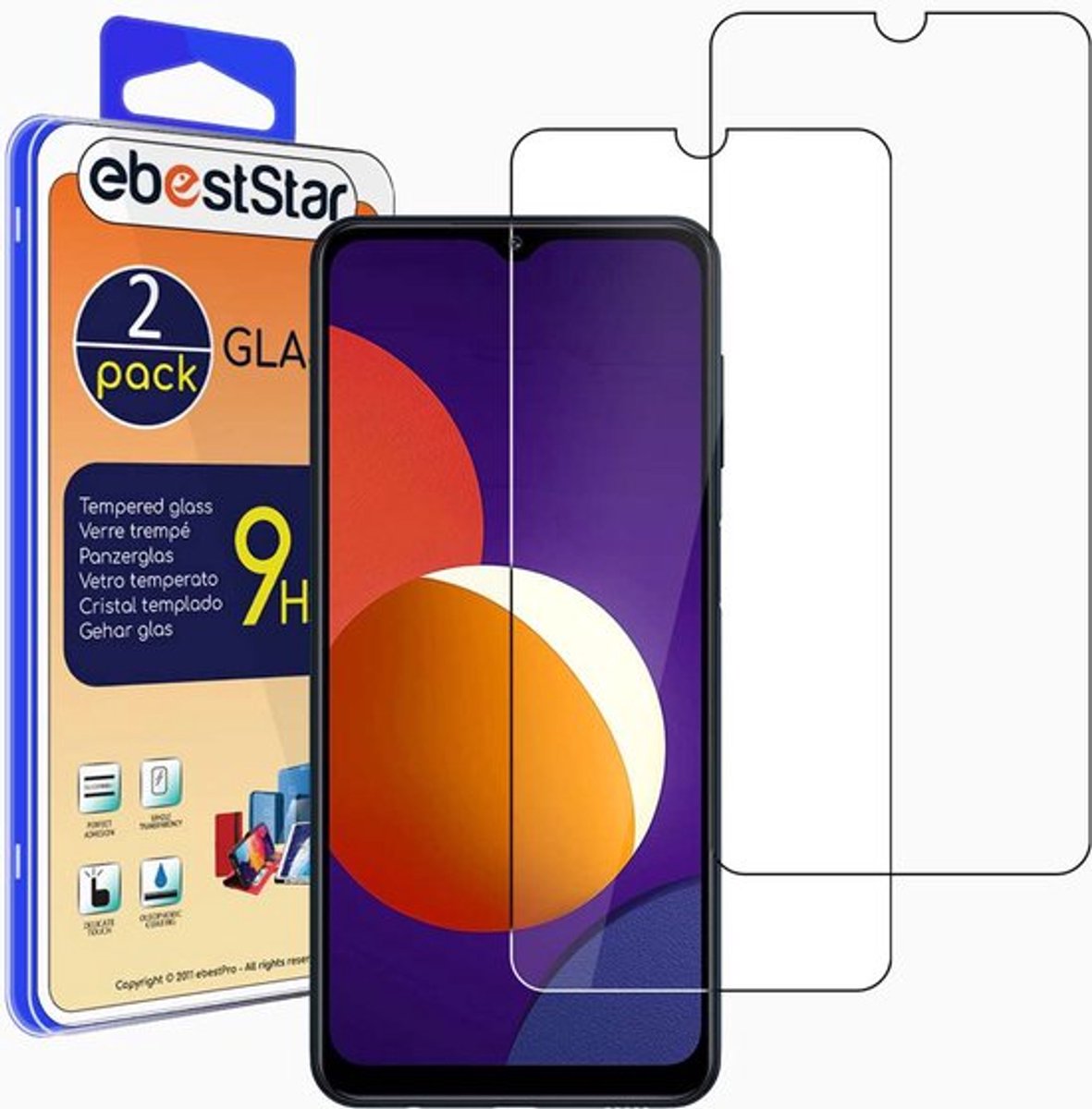 ebestStar - {2 Stuks} Gehard glas geschikt voor Samsung Galaxy M12, Screen Protector Cover, Schermbeschermer Tempered Glass
