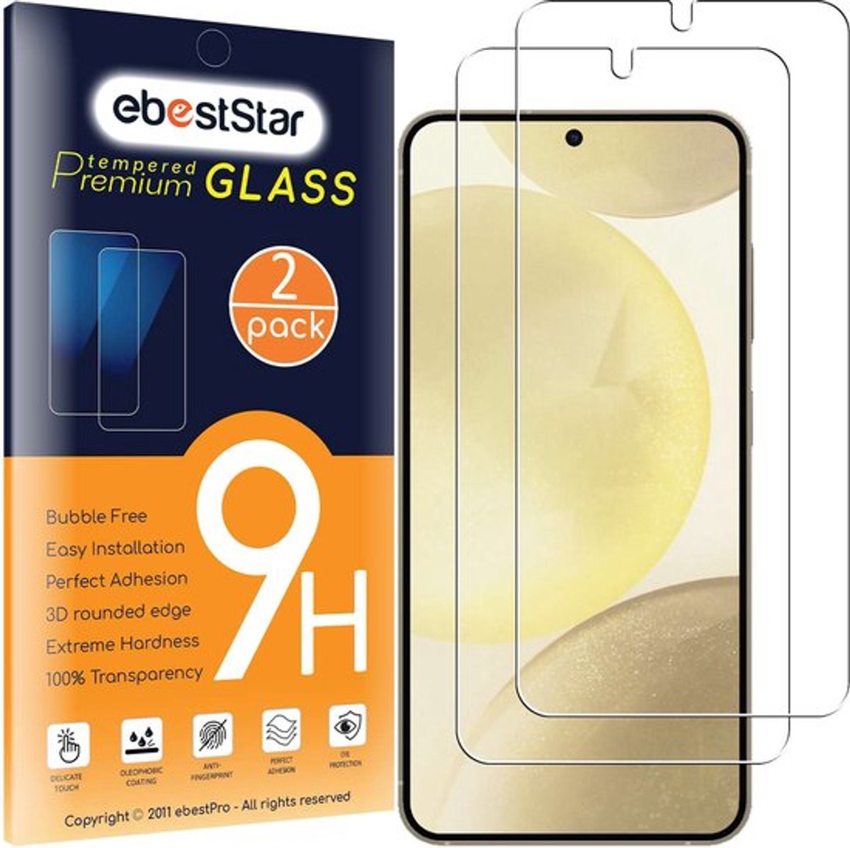 ebestStar - {2 Stuks} Gehard glas geschikt voor Samsung Galaxy S24, Screen Protector Cover, Schermbeschermer Tempered Glass