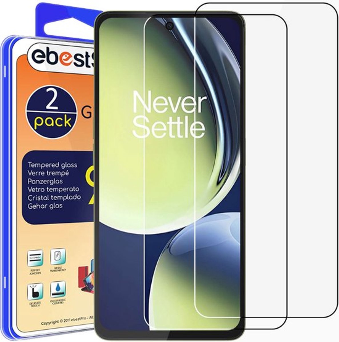 ebestStar - {2 Stuks} Gehard glas geschikt voor OnePlus Nord CE 3 Lite 5G, Screen Protector Cover, Schermbeschermer Tempered Glass