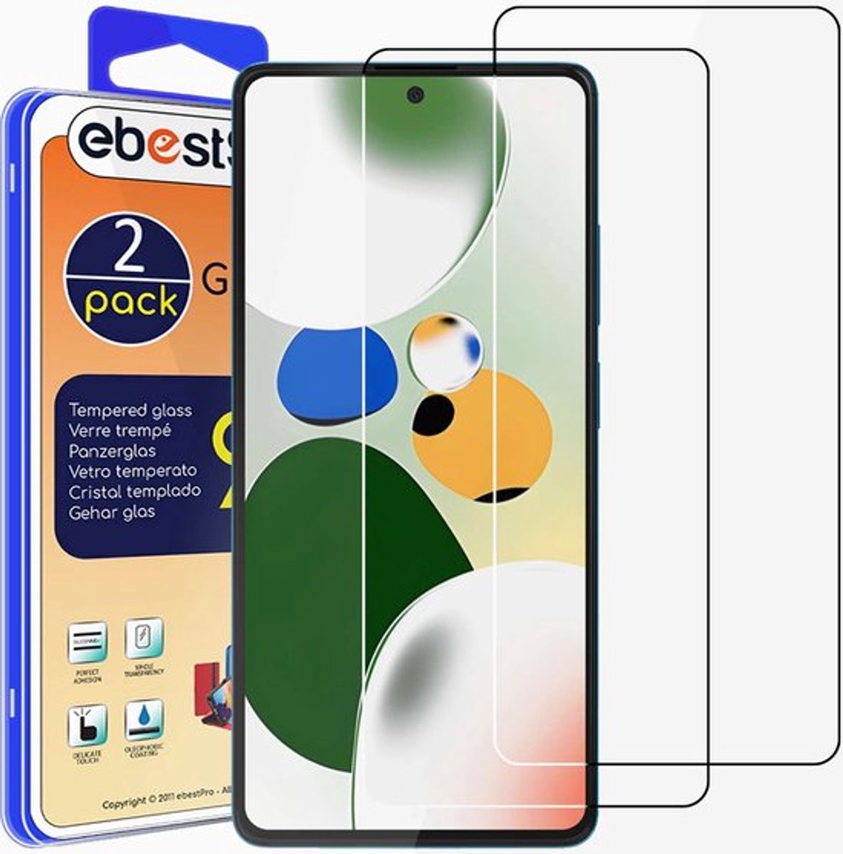 ebestStar - {2 Stuks} Gehard glas geschikt voor Xiaomi Poco X5 Pro 5G, Screen Protector Cover, Schermbeschermer Tempered Glass