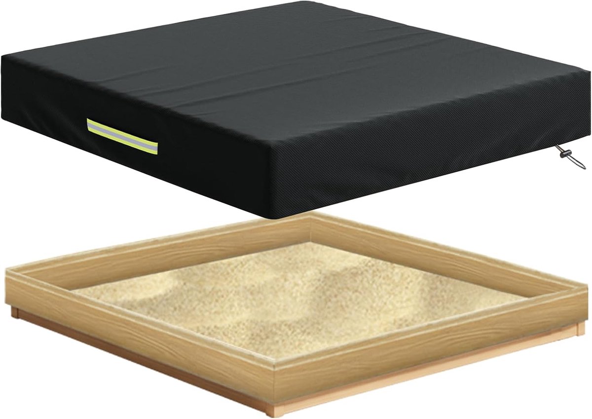 SnelShoppen - Sandpit Cover 120x120 cm - Waterdichte Tarpaulin van 210D Oxford Stof - Beschermhoes voor Sandbox - UV-bestendig, Scheurbestendig - Idea