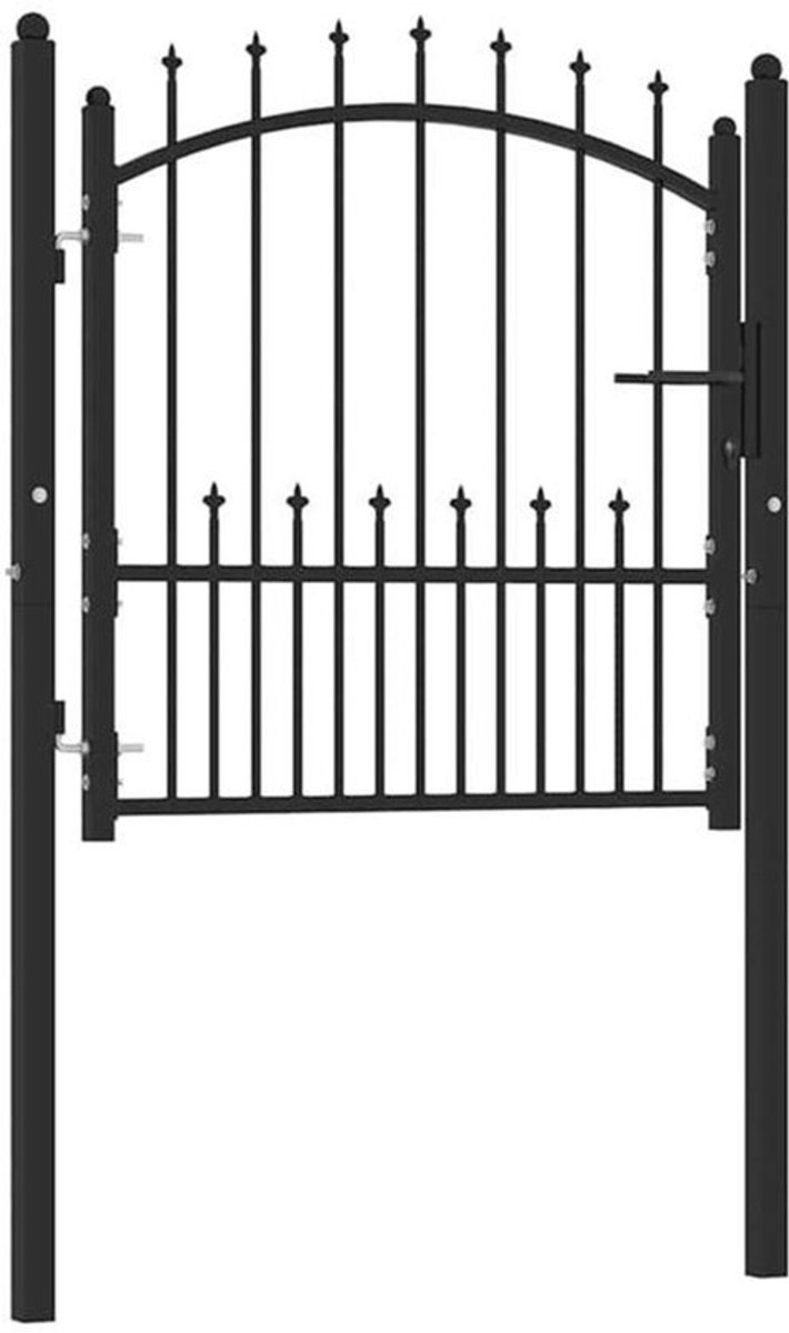 Metalen Tuinpoort – Tuinafscheiding – Beveiligingspoort – Poortpaneel – Sierpoort – Zwart 