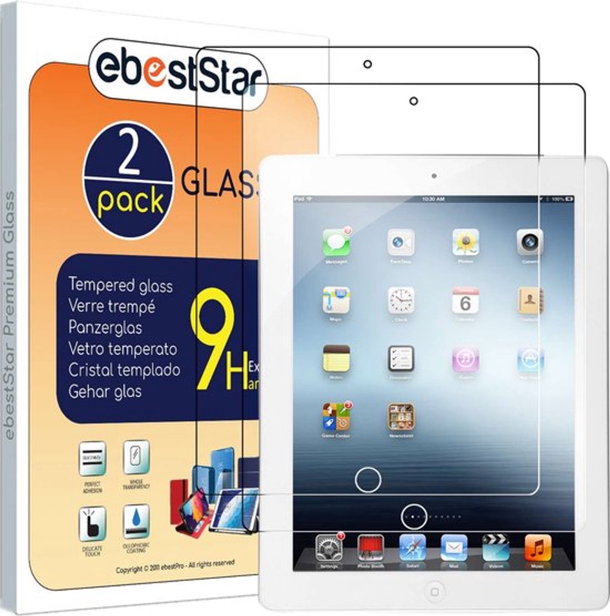 ebestStar - {2 Stuks} Gehard glas geschikt voor iPad 4 3 2 Apple, Screen Protector Cover, Schermbeschermer Tempered Glass