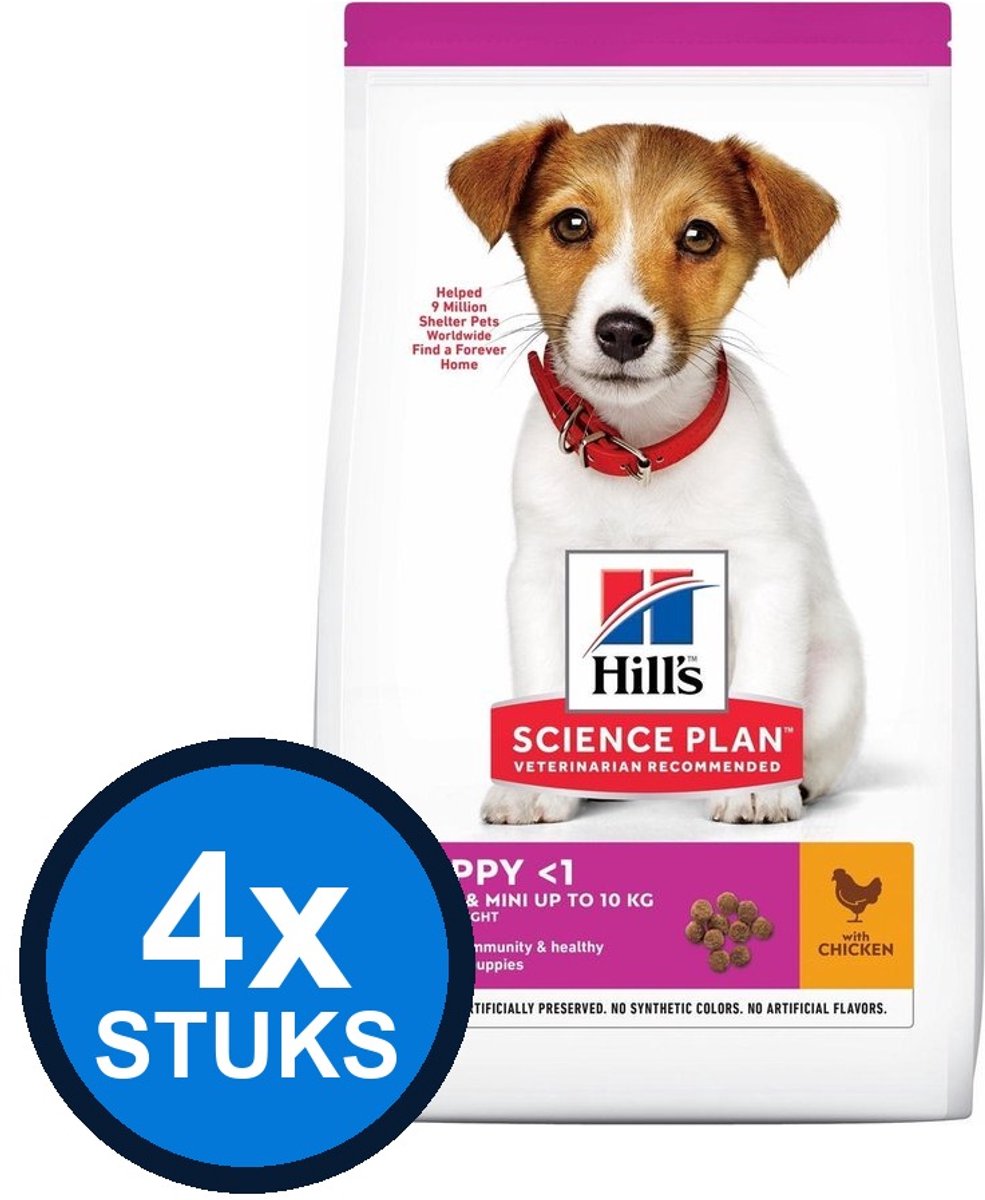 4x Hill's - Science Plan dog pup small&mini chicken 1,5kg - Hondenvoer - 1.5 kg