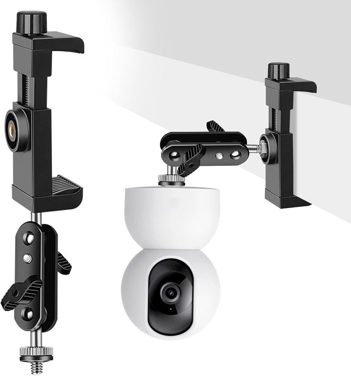 SnelShoppen - Camera Mount, Verstelbare Camera Houder, 360 Graden Bewakingscamera Muurbeugel, Zwart, Voor Binnen en Buiten Gebruik, Sterke Hoekvergren