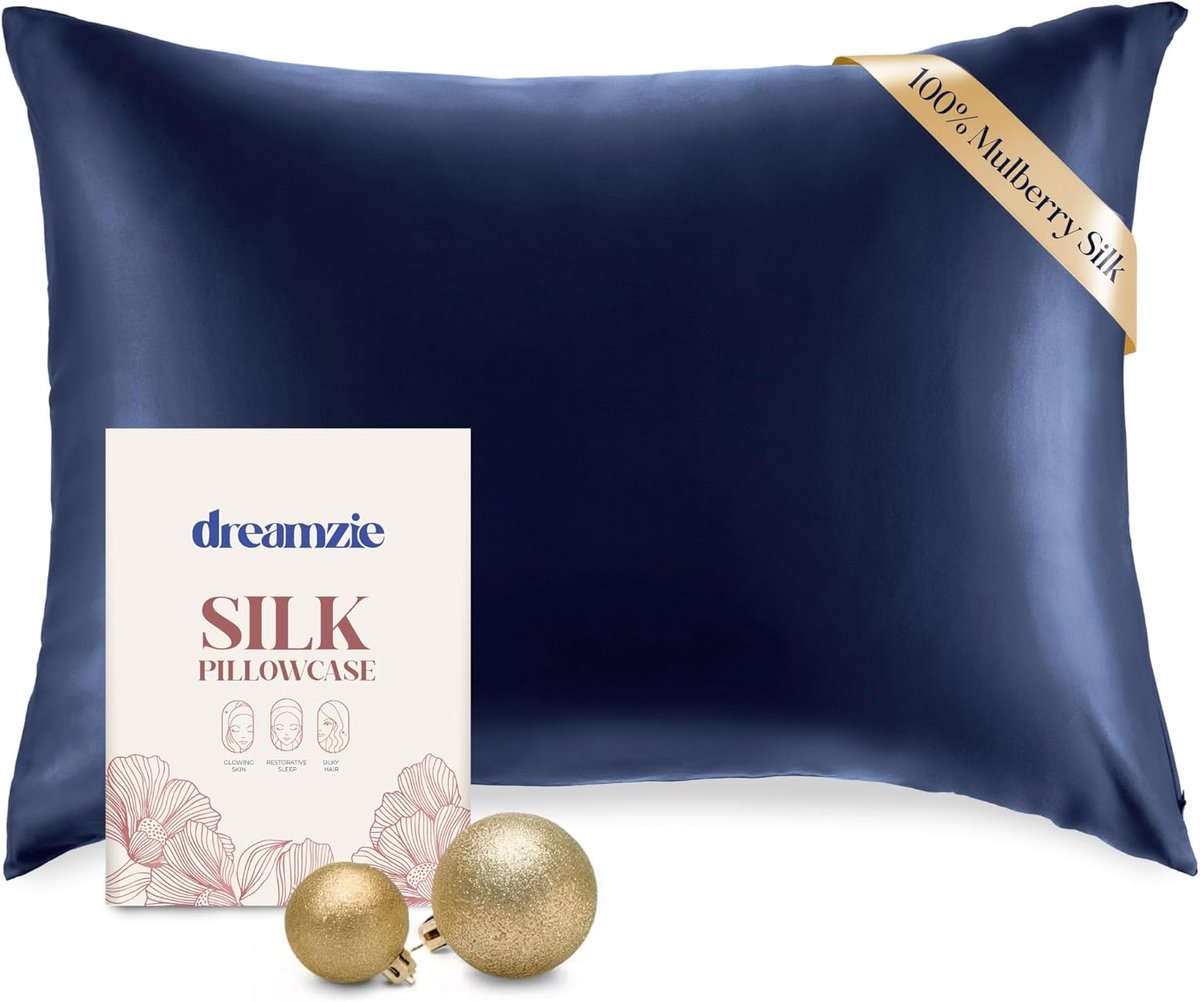 SnelShoppen - Luxe Zijde Kussensloop - 100% Natuurlijke Moerbeizijde - 19mm Dubbelzijdig - Donkerblauw - 50x70cm - Voor Huid en Haar