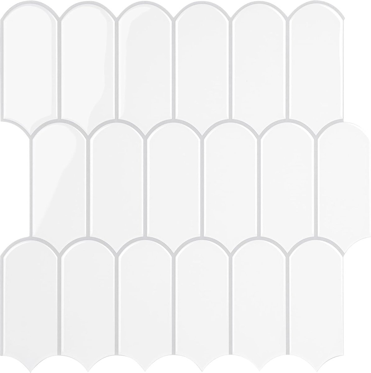 SnelShoppen - 3D Plakkende Tegels - Zelfklevende Wandtegels in Reliëf - Pel-en-Plak Keuken Tegels - 10 Stuks/30x30 cm/2,5 mm - Glanzend en Modern Desi