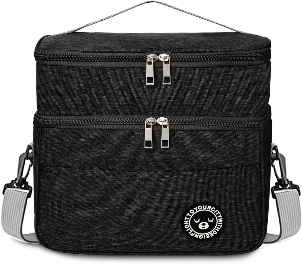 SnelShoppen - Cooler Bag Small 9.6L Vouwbare Dubbel Laags Koeltas Mini Koeltas Lunchtas Geïsoleerd voor Portable Lunch Box Werk Reizen Kantoor Picknic