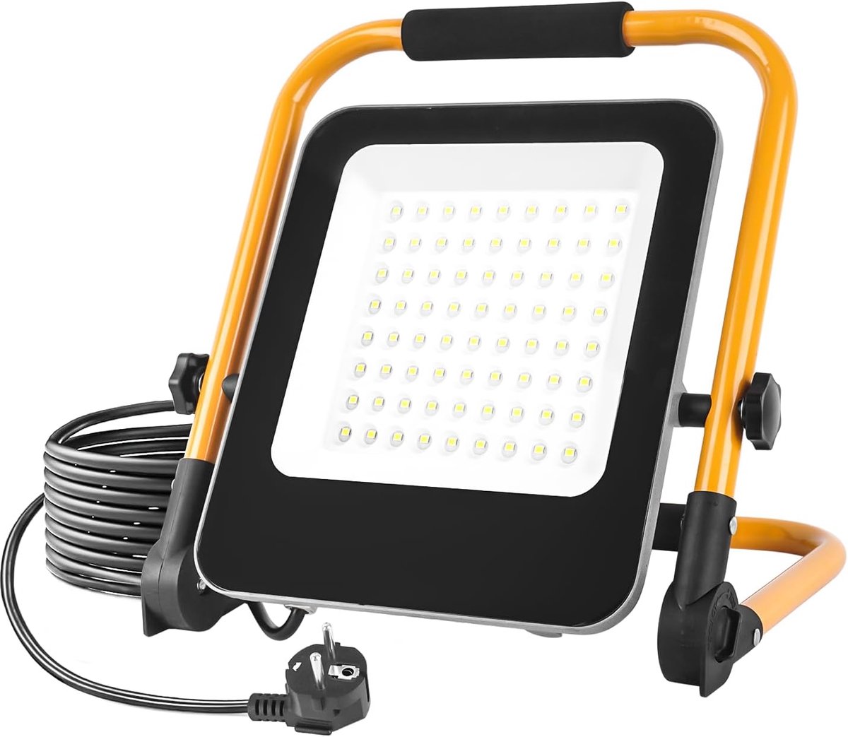 SnelShoppen - LED Bouwspot 50W, Superheldere Werklamp met Stekker, 6000K Draagbare Bouwlamp met 2M Kabel, LED Buitenverlichting voor Werkplaats, Bouwl