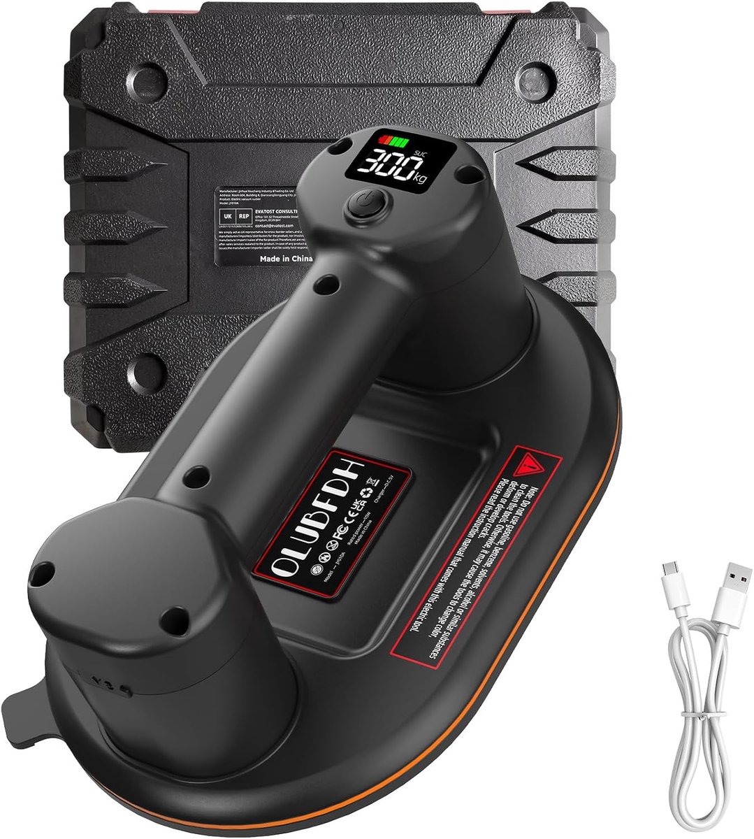 SnelShoppen - Elektrische Zuigkracht Lifter voor Tegels, Glas, Hout en Marmer - Dual Motor 300 kg Tilcapaciteit - LCD Scherm - 4000 mAh Accu - Profess