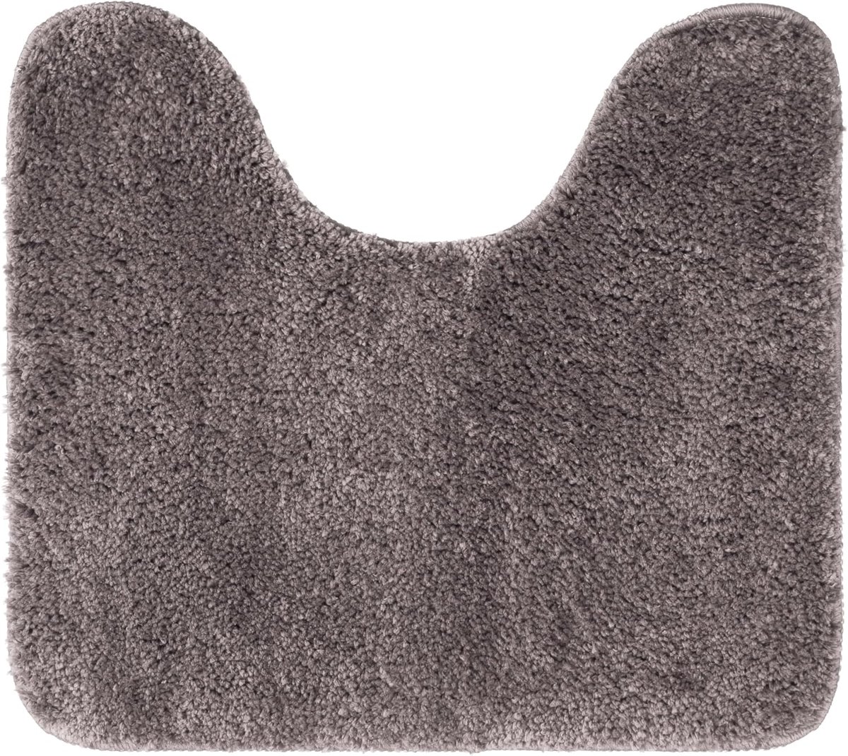 SnelShoppen - Toilet Mat 45x50 cm - Zachte Microfiber Badkamermat met Uitsparing - Antislip Grijs - Hygienisch en Machinewasbaar