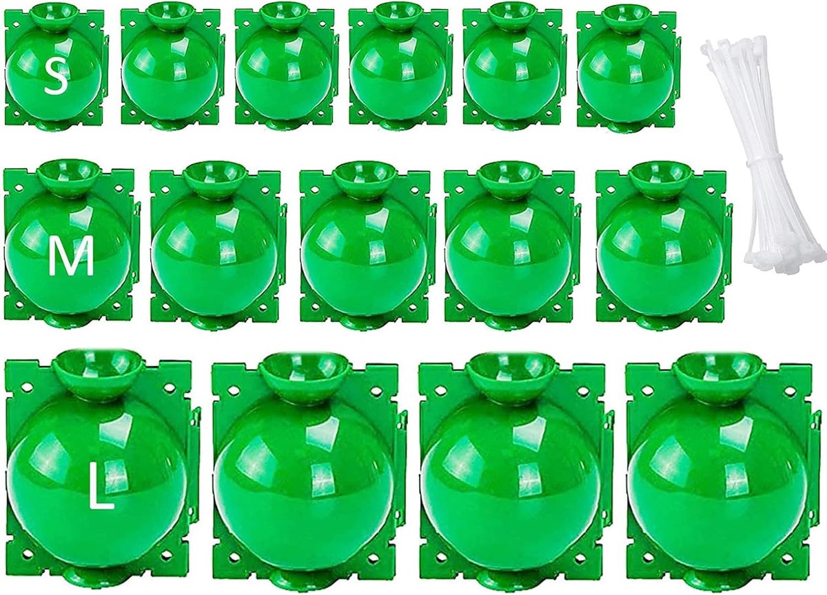 SnelShoppen - 15 Pcs Plant Root Box - Herbruikbare Plant Rooting Device - Hoogdruk Propagation Ball voor Bomen, Bloemen, Tuin en Bodem - Groen