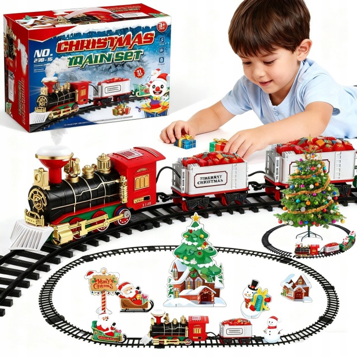 Toyvian – Kersttrein met Licht en Geluid - Complete Elektrische Treinset voor een Realistisch Speelavontuur