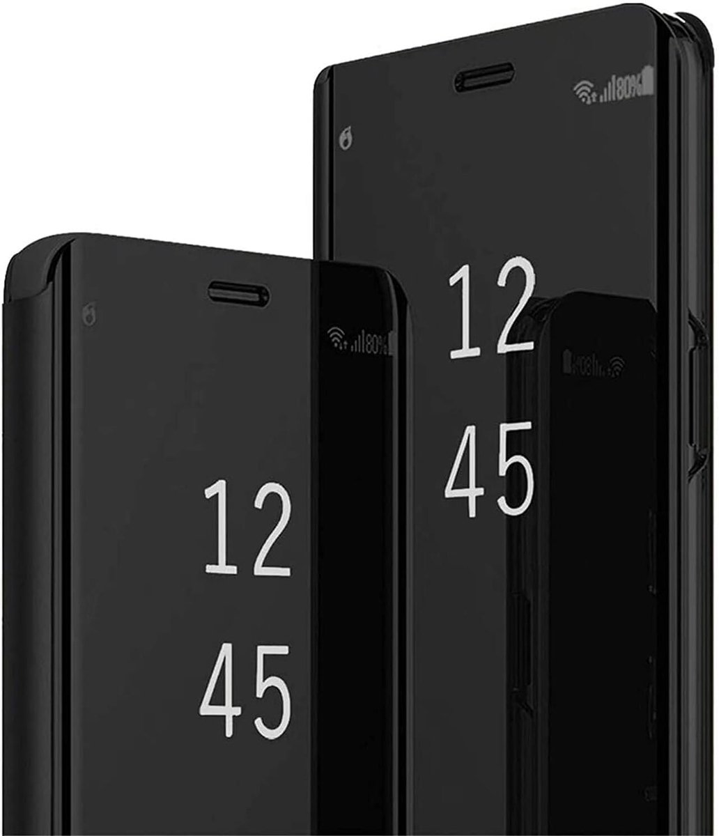 SnelShoppen - Hoesje voor Samsung Galaxy S26 Ultra, Smart Clear View Cover, Dubbellaagse Schokbestendige Case, Doorshijnend 360° Beschermend, Zwart