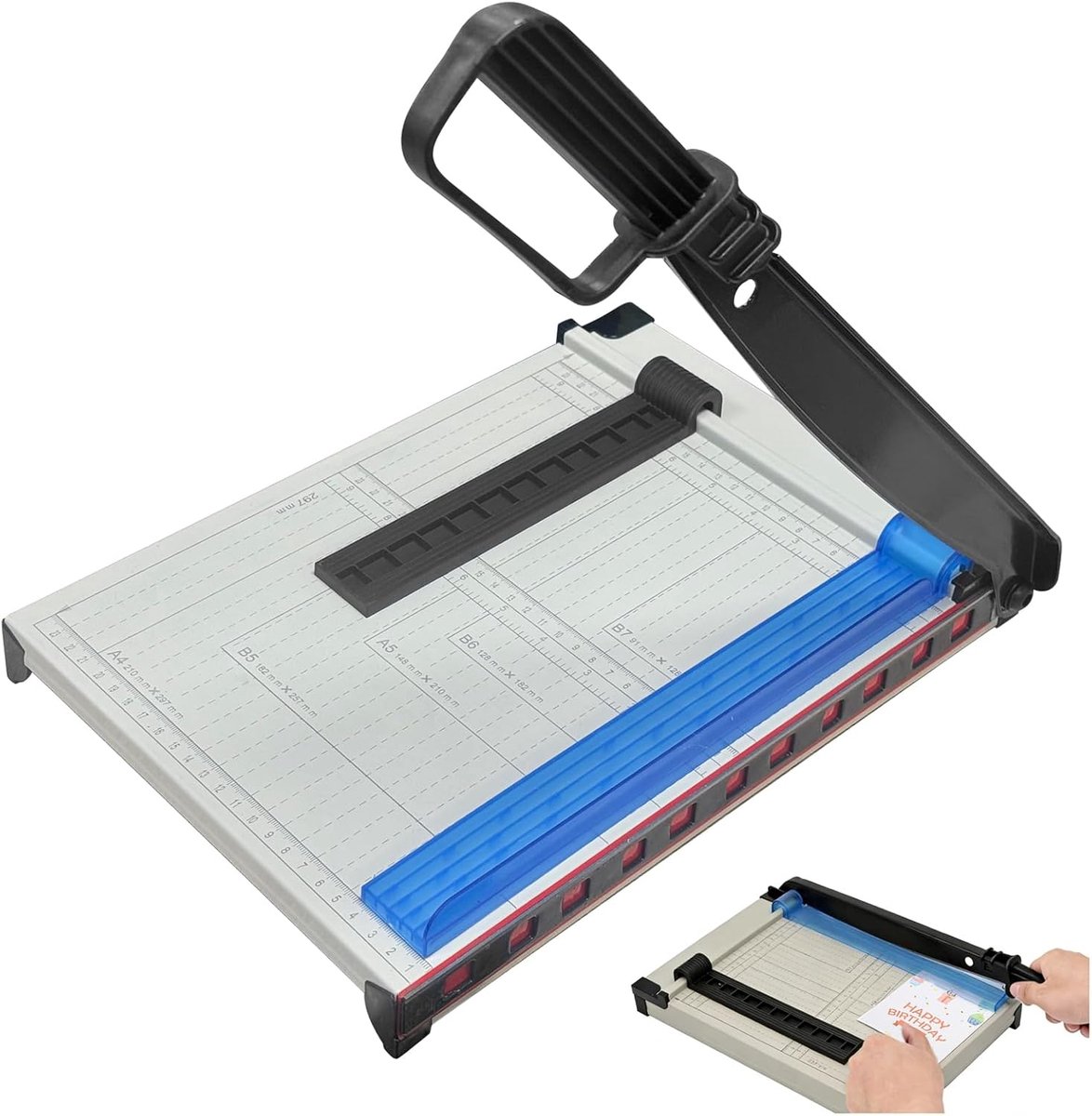 SnelShoppen - Multifunctionele Paper Cutter A4, Lever Cutter, Slicer voor Papier, Labels, Cardboard, Foto's, Precisie Snijden, Metaal, Ideaal voor Kan