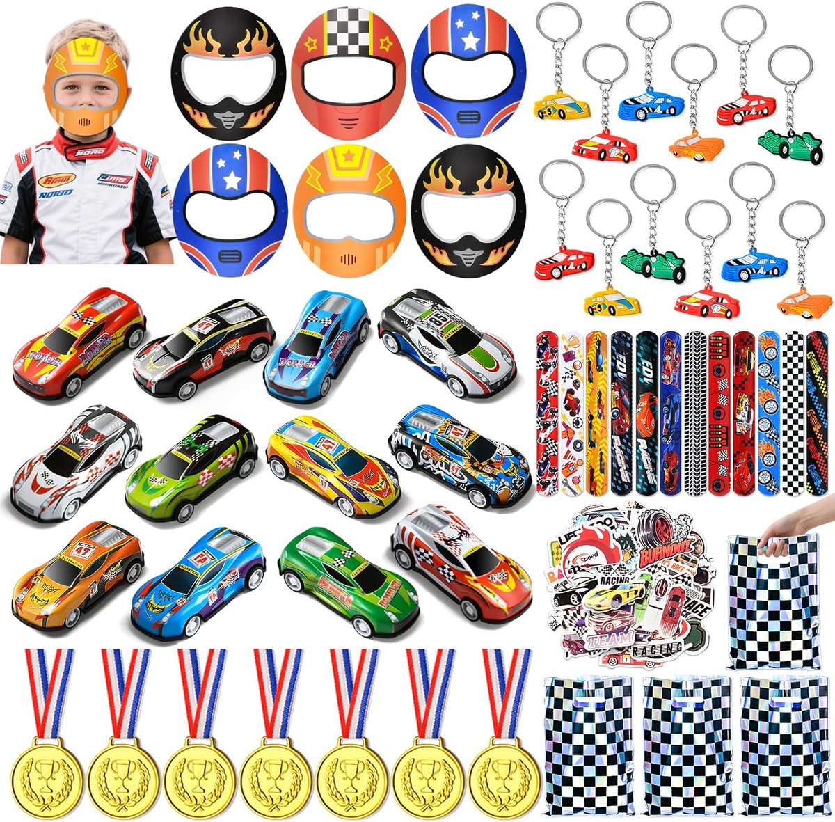 SnelShoppen - Racing Auto Cadeau voor Kinderen - Verjaardagscadeau Voor Jongens - Speelgoedauto's, Raceauto's, Geschikt Voor Binnen en Buiten, Leuke K