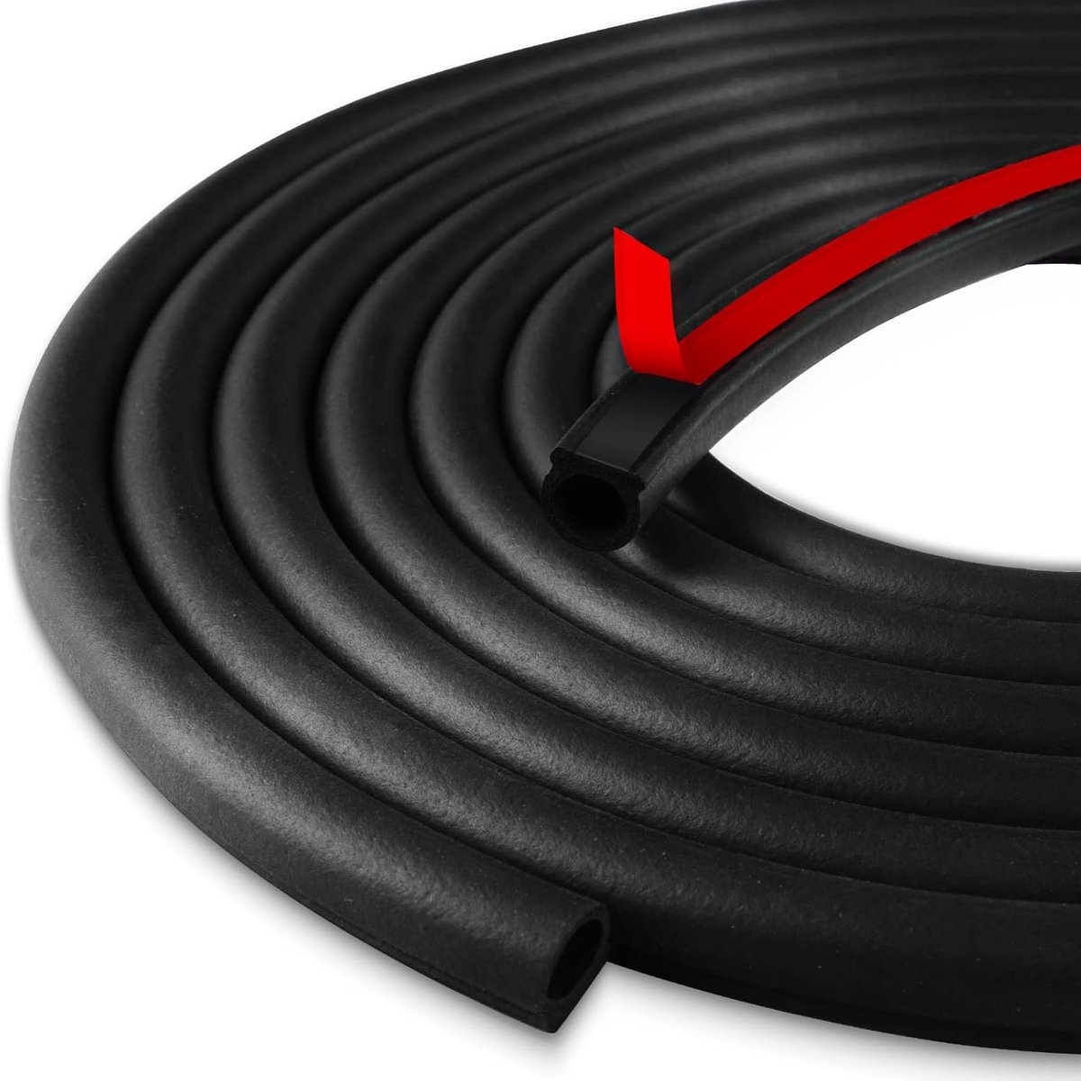 Thijox - Afdichtingsstrip voor autodeuren, 6 m D-vorm rubberen afdichting, waterdicht, zelfklevend, geluidsisolatie voor auto, vrachtwagen, terreinwag