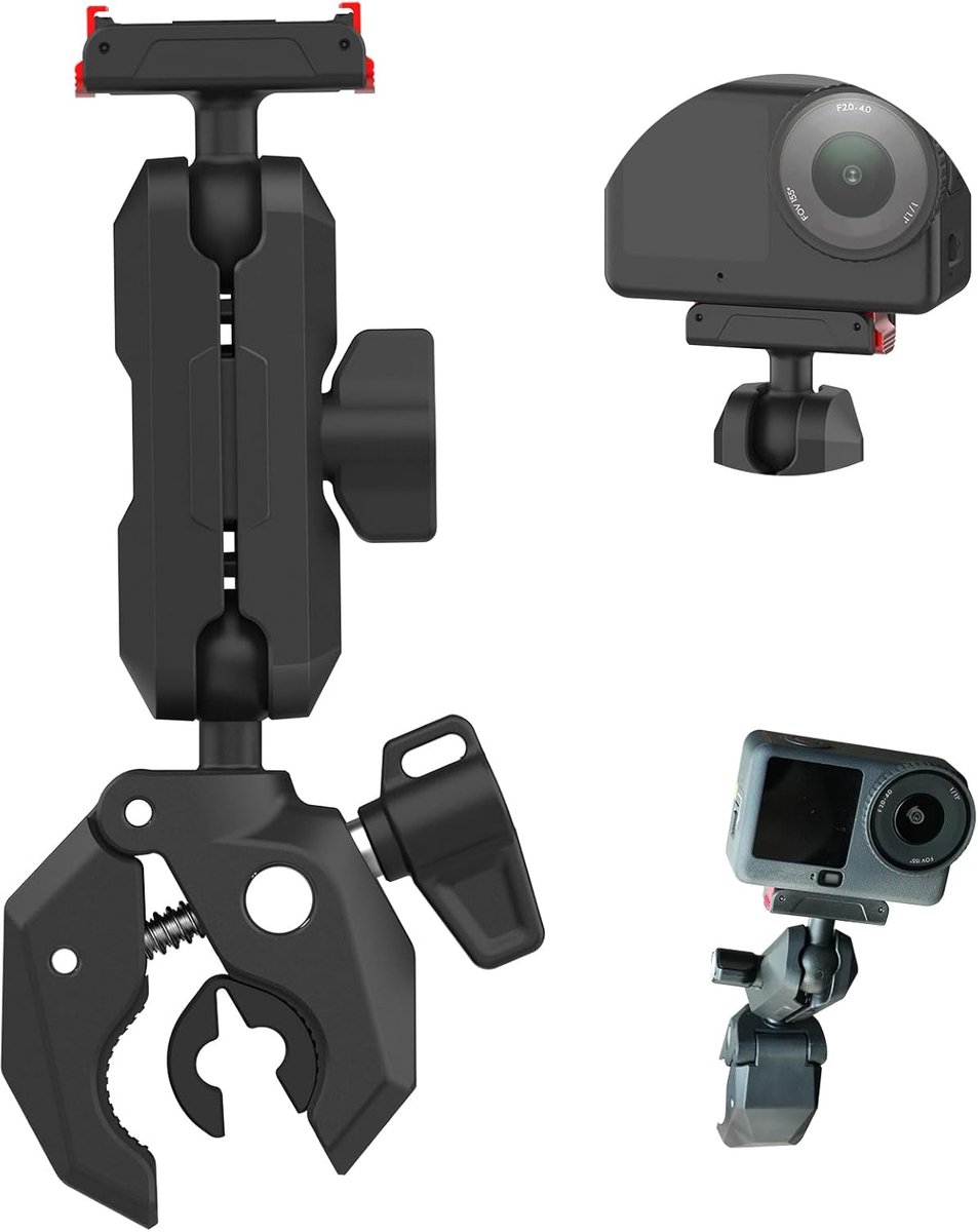 SnelShoppen - Motorfiets-frameaanhanger met Magnetische Snelontgrendeling Adapterhouder voor Actioncamera's, 360 Camera's, Zware Zitgeleider Railhoude