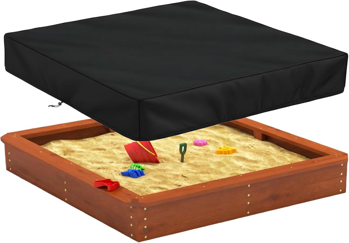 SnelShoppen - Sandpit Cover 160x160 cm - Waterdichte Oxford Stoffen Afdekking met Trekkoord voor Zandbak - Bescherming tegen UV, Regen en Stof voor Ki